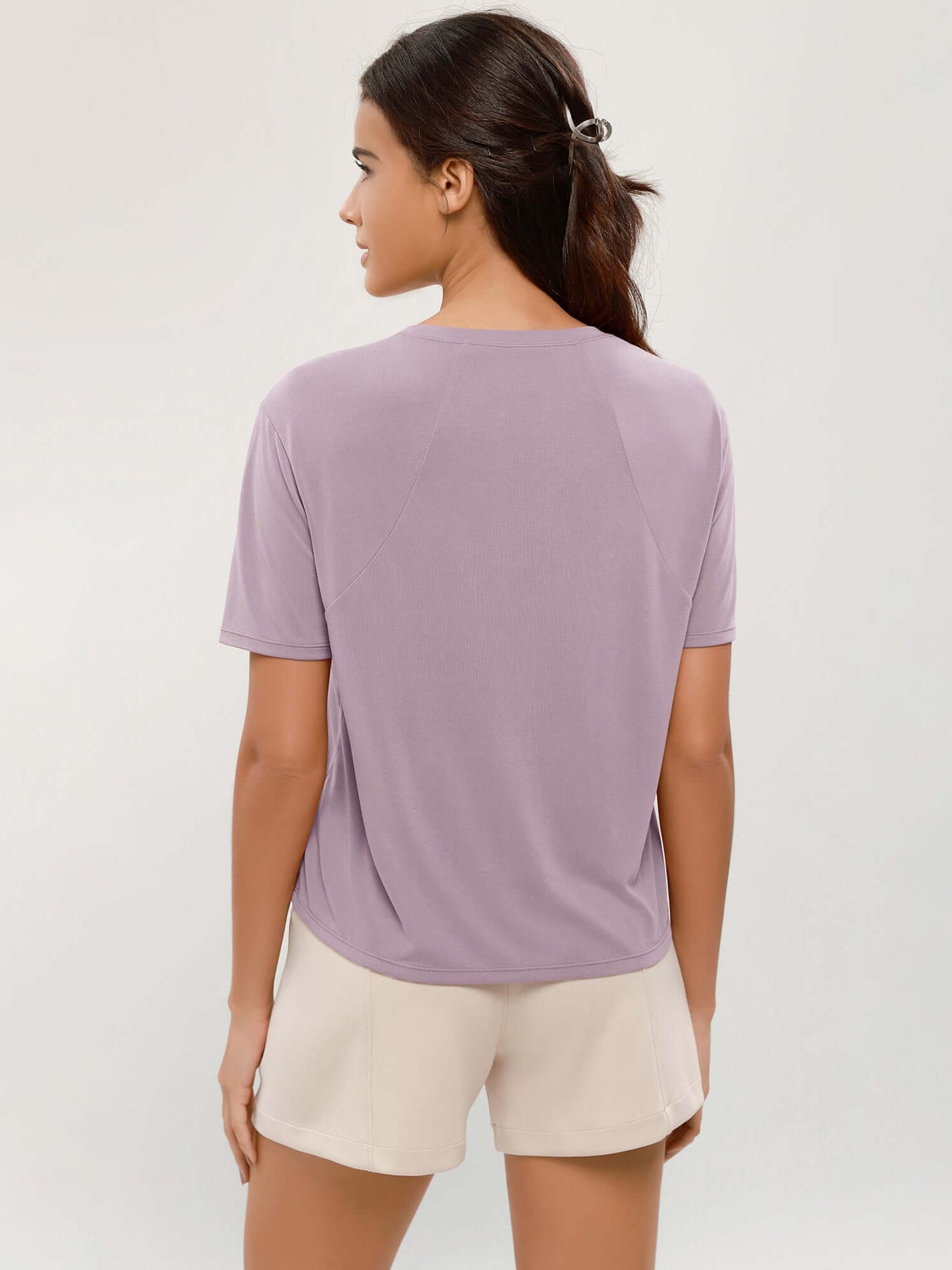 Modal Soft Crew Neck Short Sleeve Shirts - ododos