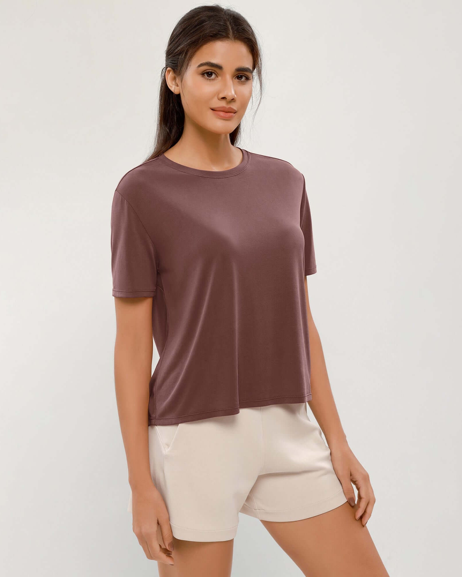 Modal Soft Crew Neck Short Sleeve Shirts - ododos