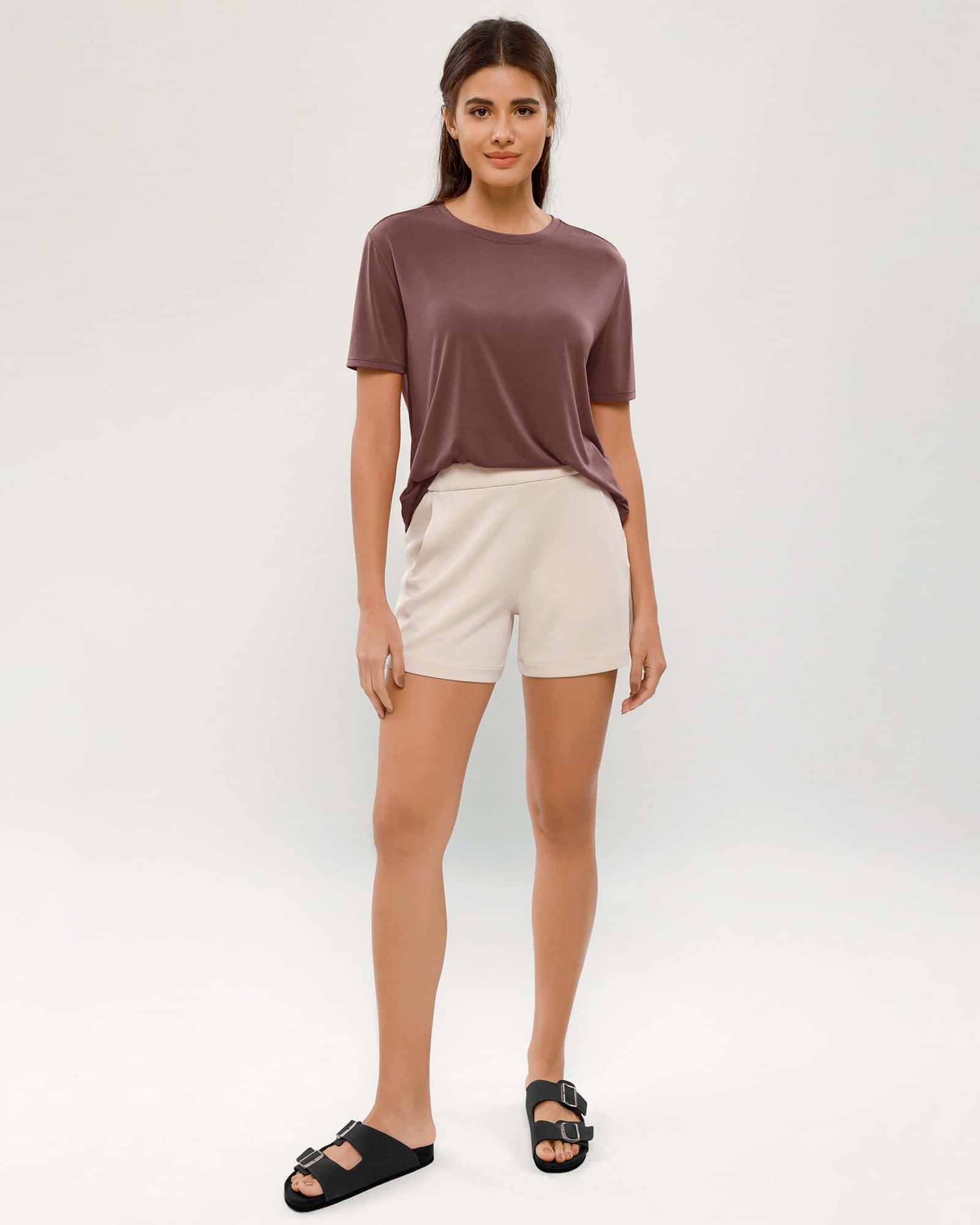 Modal Soft Crew Neck Short Sleeve Shirts - ododos