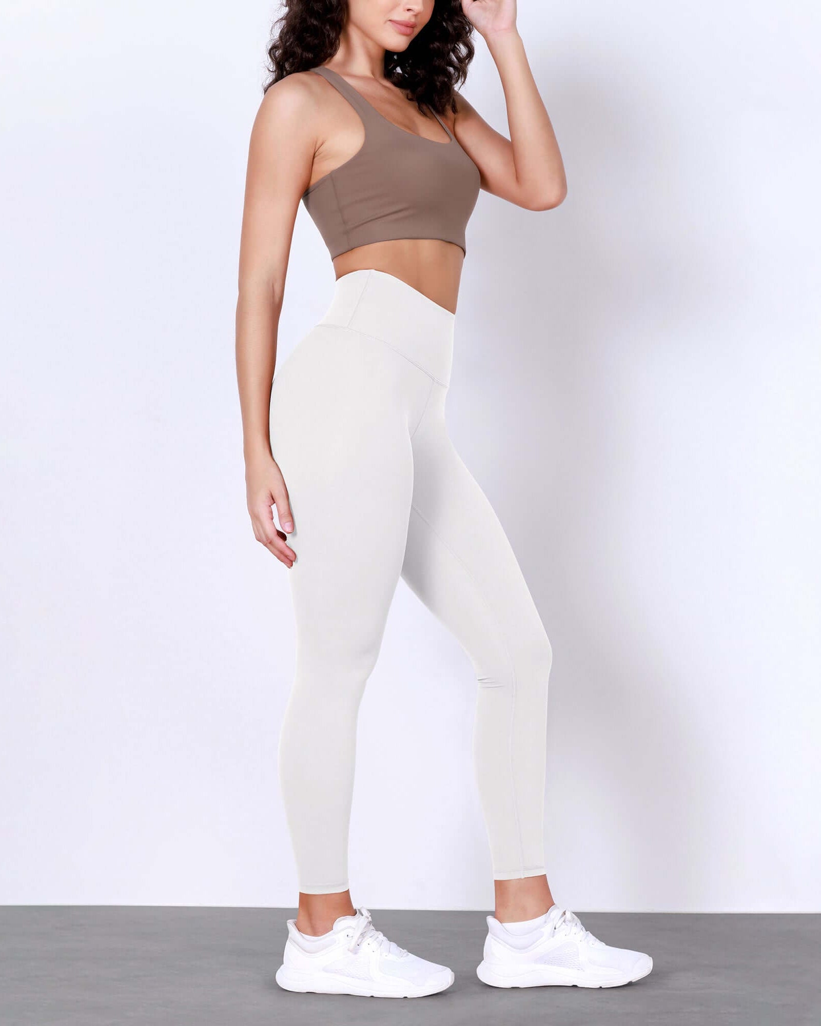 25 Body-Hugging Workout Leggings with Back Pocket White - ododos