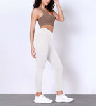 25 Body-Hugging Workout Leggings with Back Pocket White - ododos