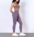 25 Body-Hugging Workout Leggings with Back Pocket Ash Violet - ododos