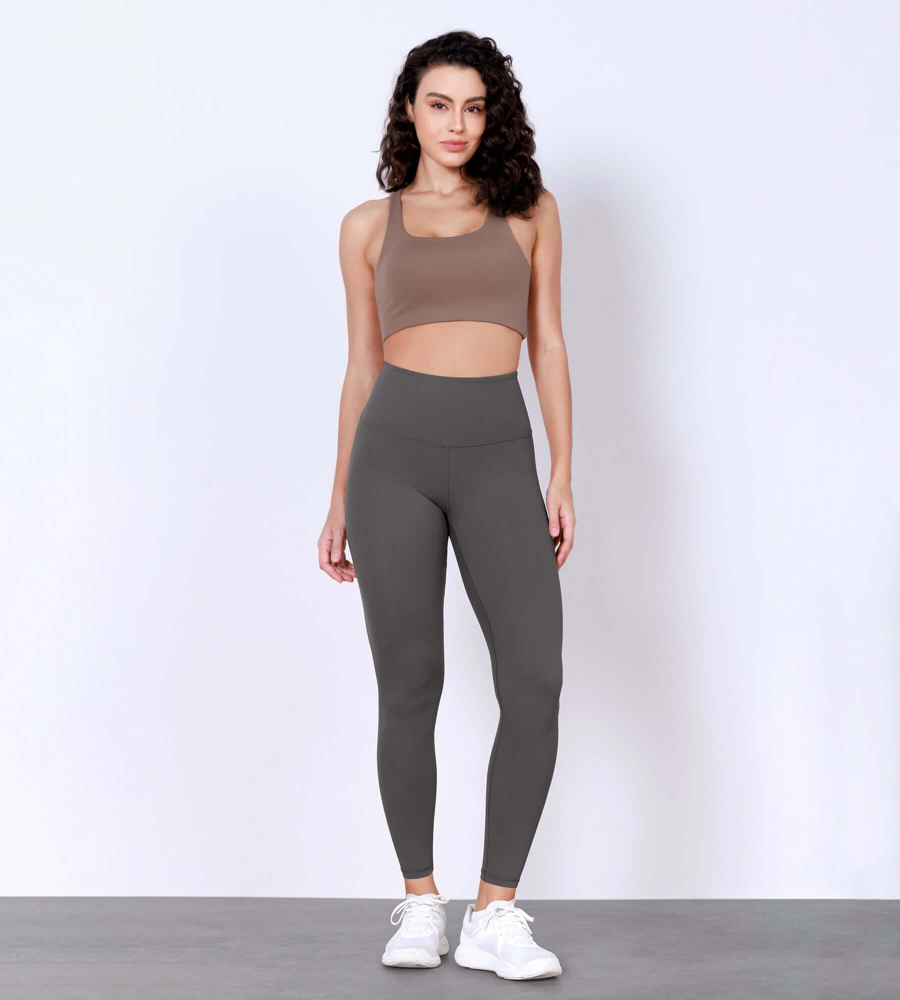 25 Body-Hugging Workout Leggings with Back Pocket Charcoal - ododos