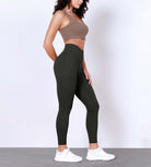 25 Body-Hugging Workout Leggings with Back Pocket Onyx Black - ododos