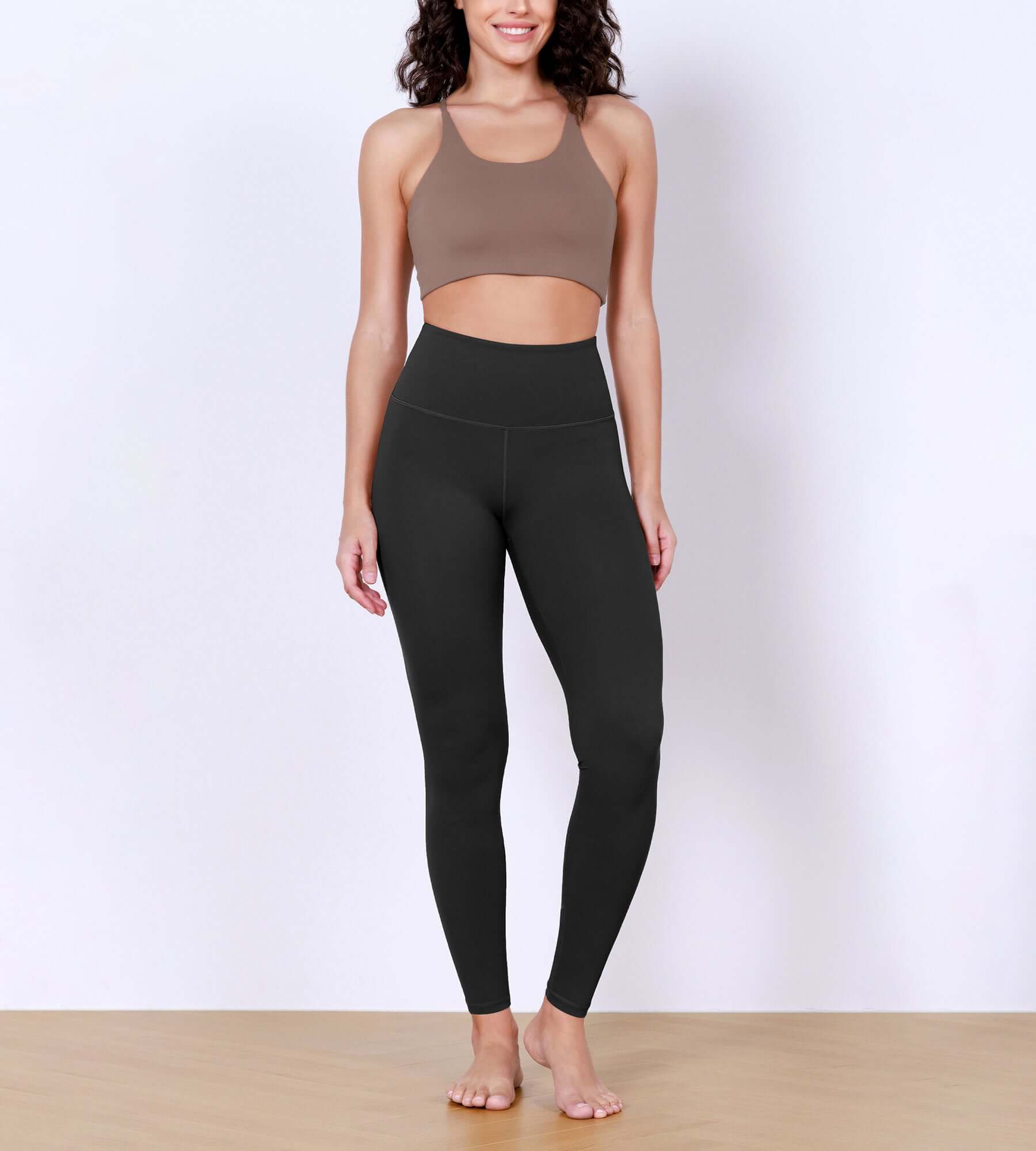 28 Odlex Body-Hugging Workout Leggings with Back Pocket Black - ododos