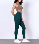 28 Odlex Body-Hugging Workout Leggings with Back Pocket Forest Teal - ododos