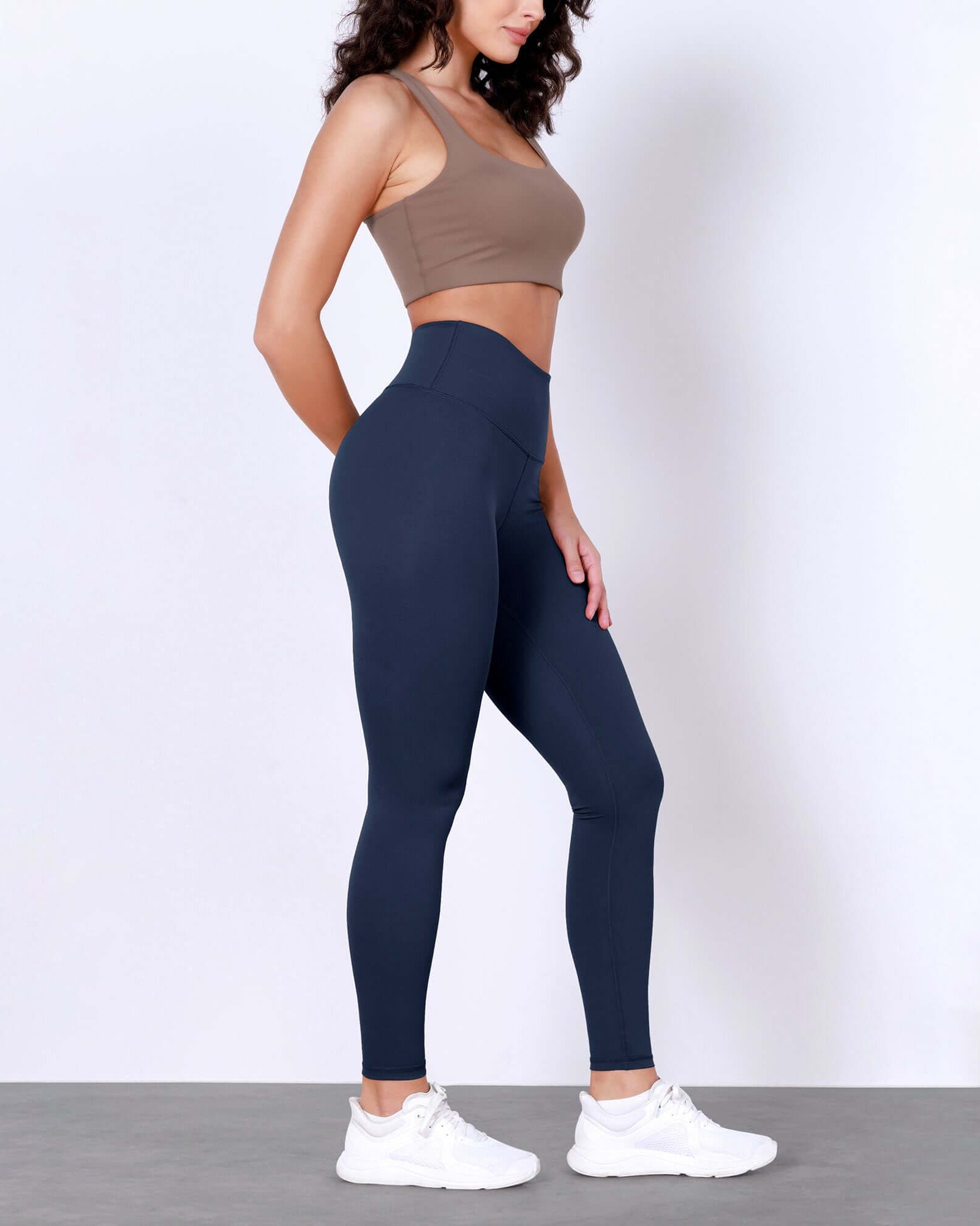 28 Odlex Body-Hugging Workout Leggings with Back Pocket Navy - ododos