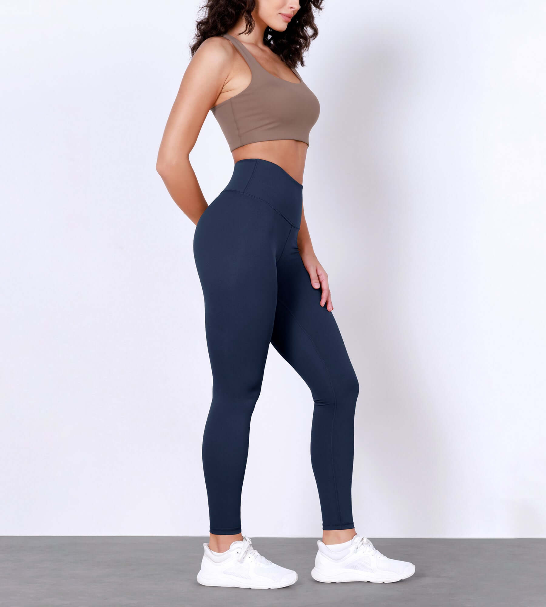 28 Odlex Body-Hugging Workout Leggings with Back Pocket Navy - ododos