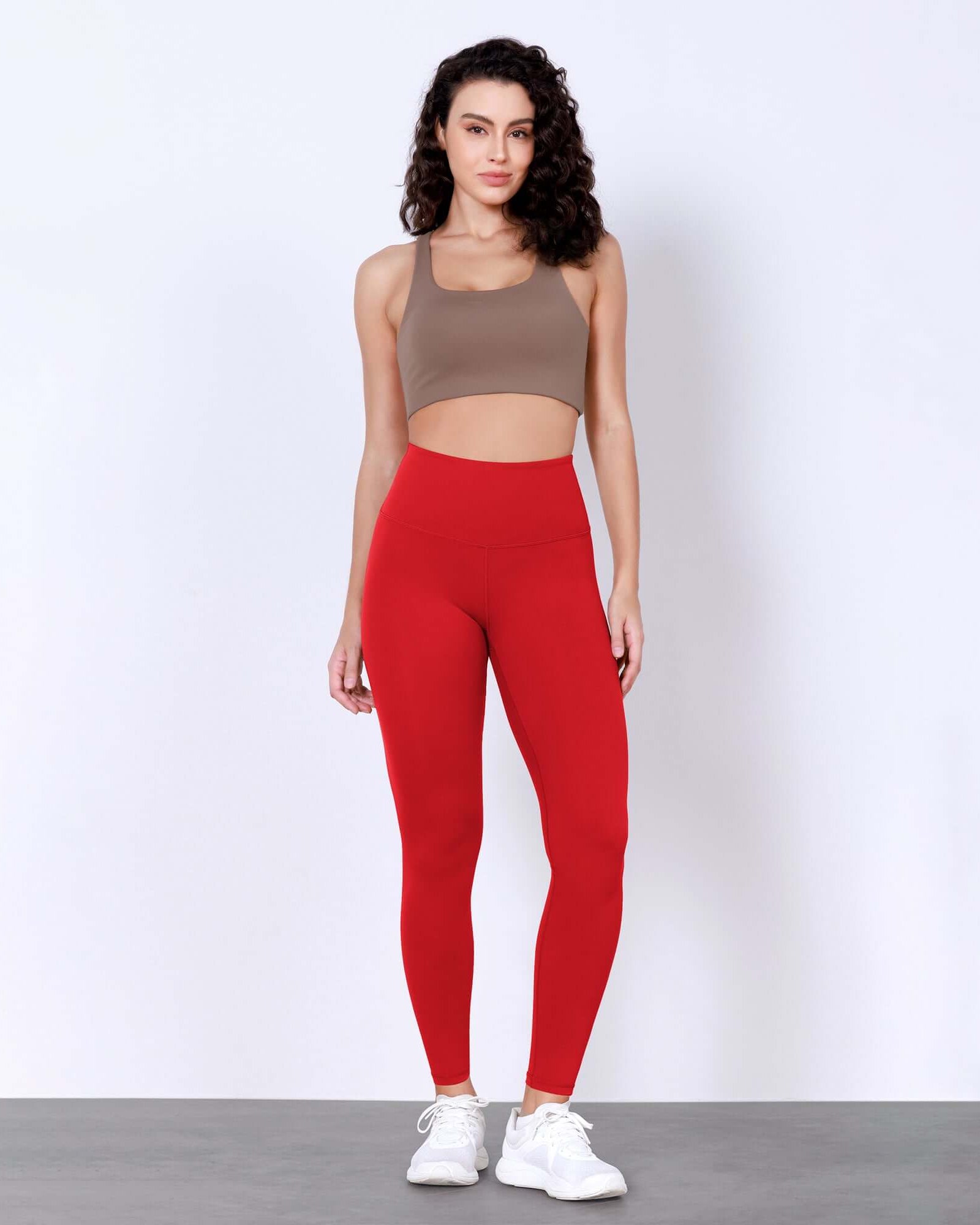 28 Odlex Body-Hugging Workout Leggings with Back Pocket Red - ododos