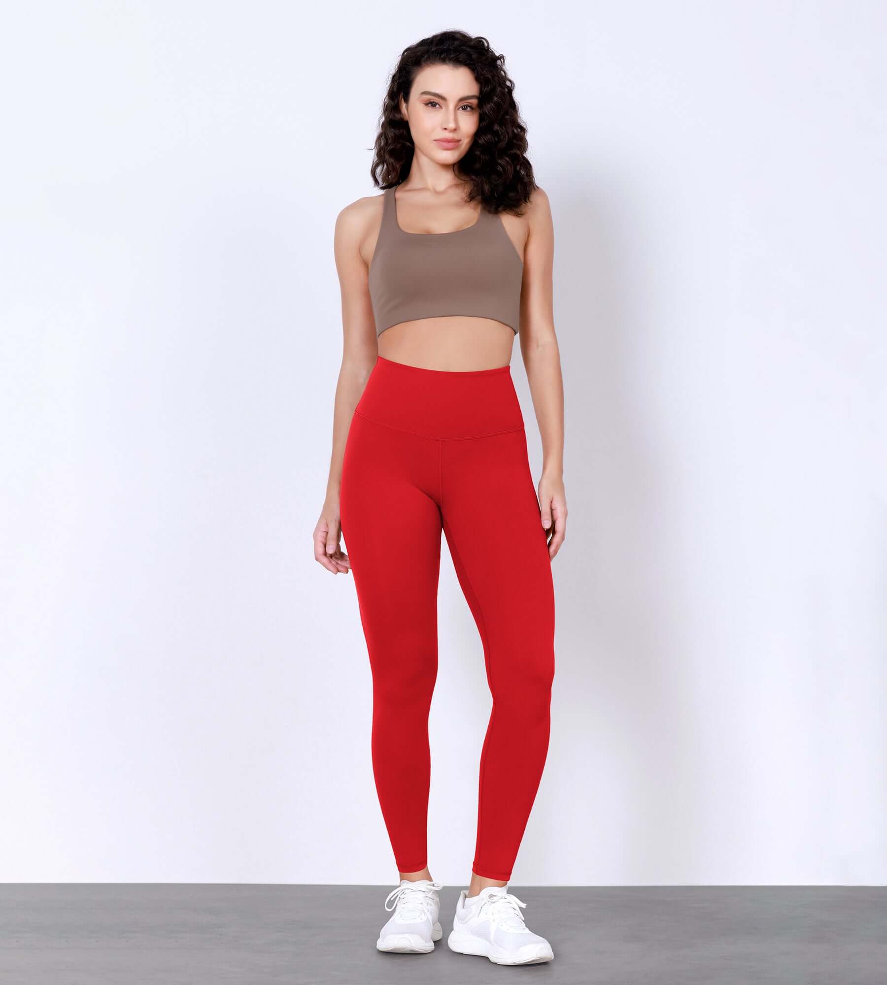 28 Odlex Body-Hugging Workout Leggings with Back Pocket Red - ododos