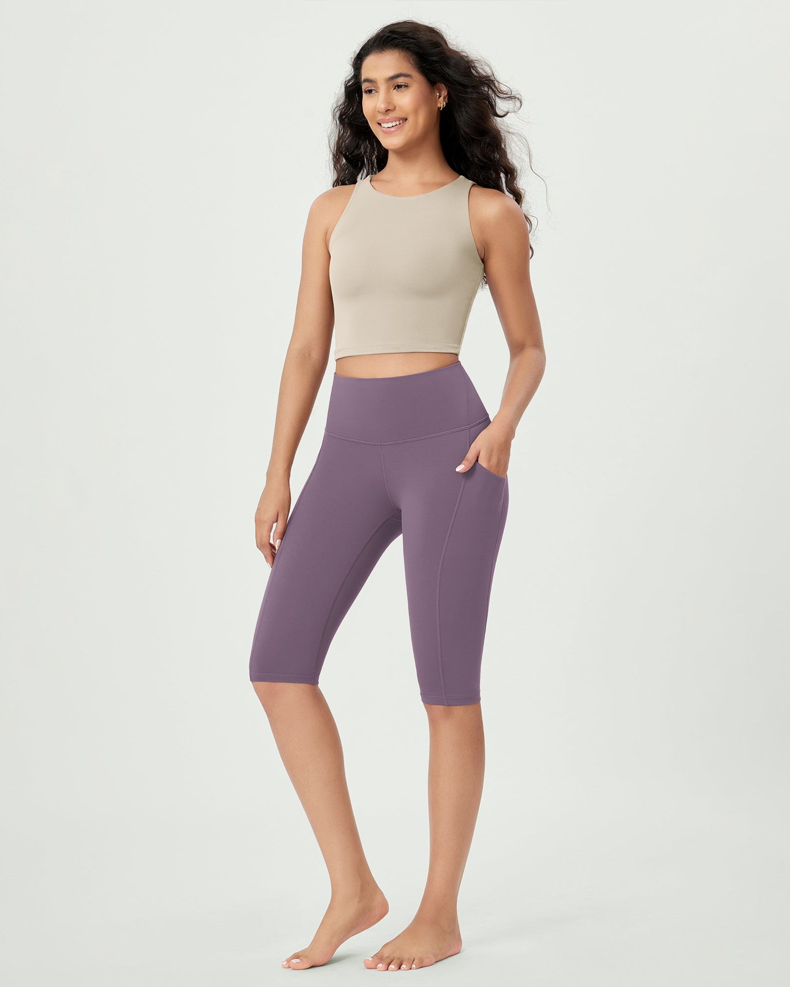 14 ODLEX High Waist Workout Yoga Capri Leggings with Pockets - ododos