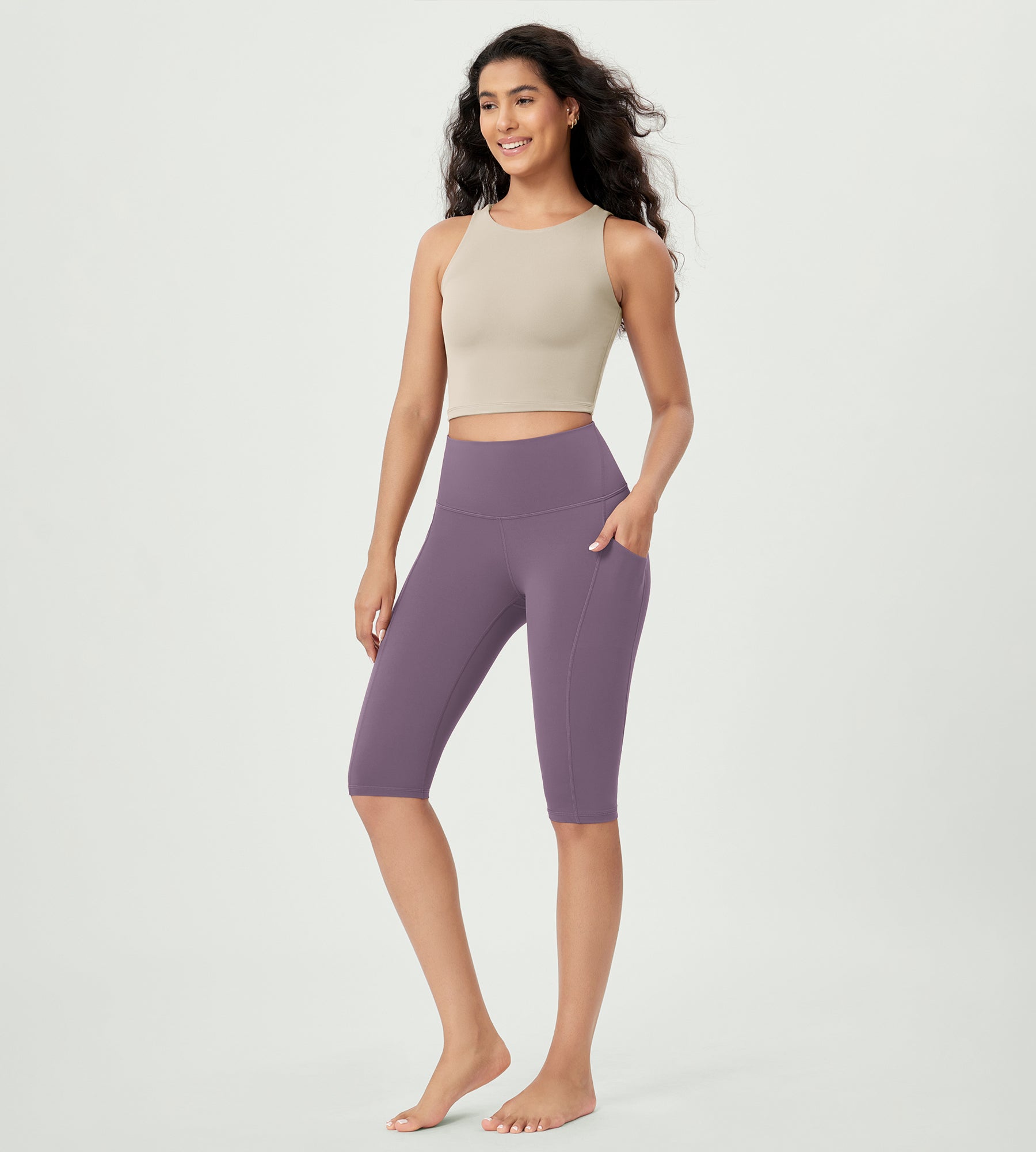 14 ODLEX High Waist Workout Yoga Capri Leggings with Pockets - ododos