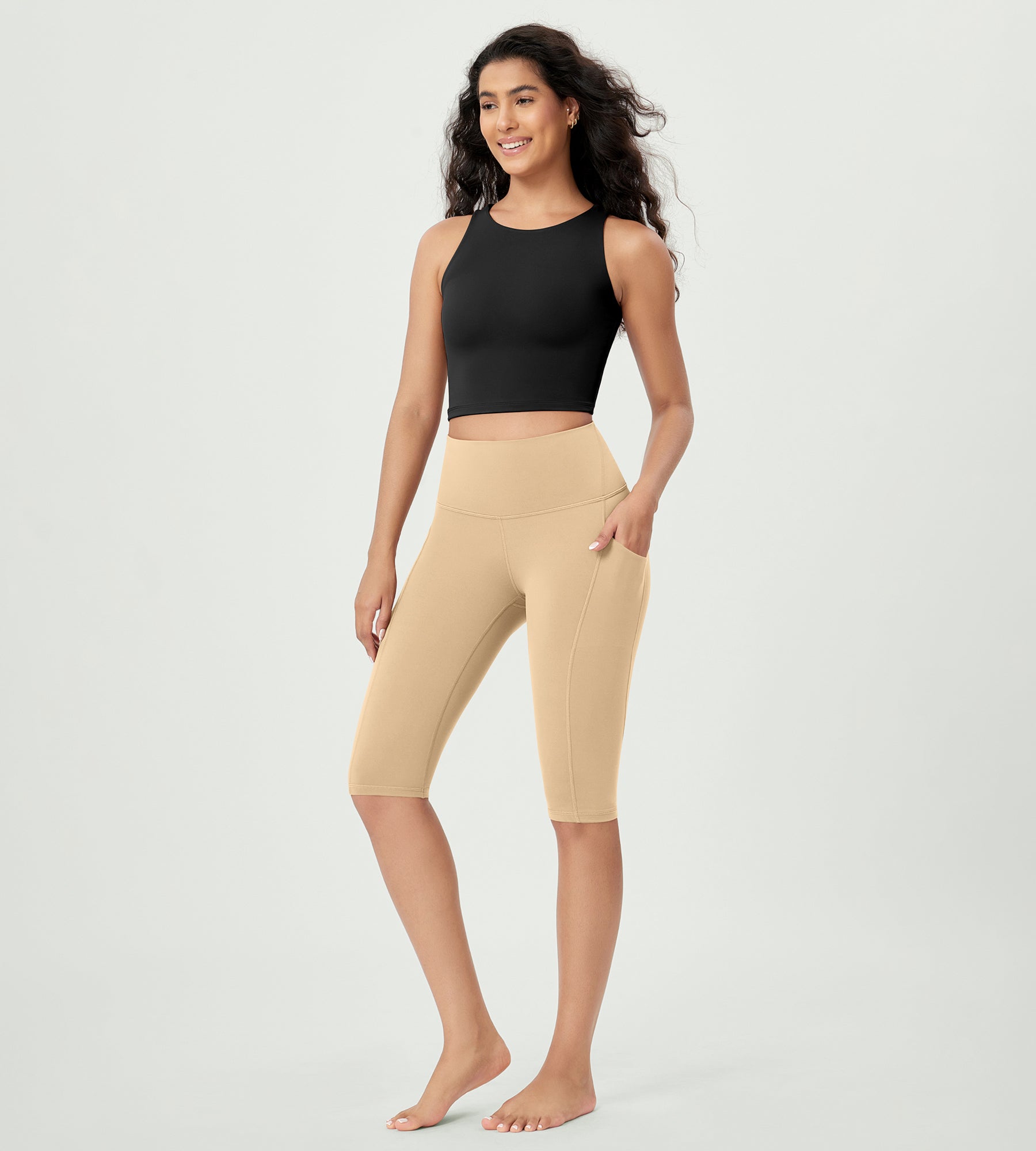 14 ODLEX High Waist Workout Yoga Capri Leggings with Pockets - ododos