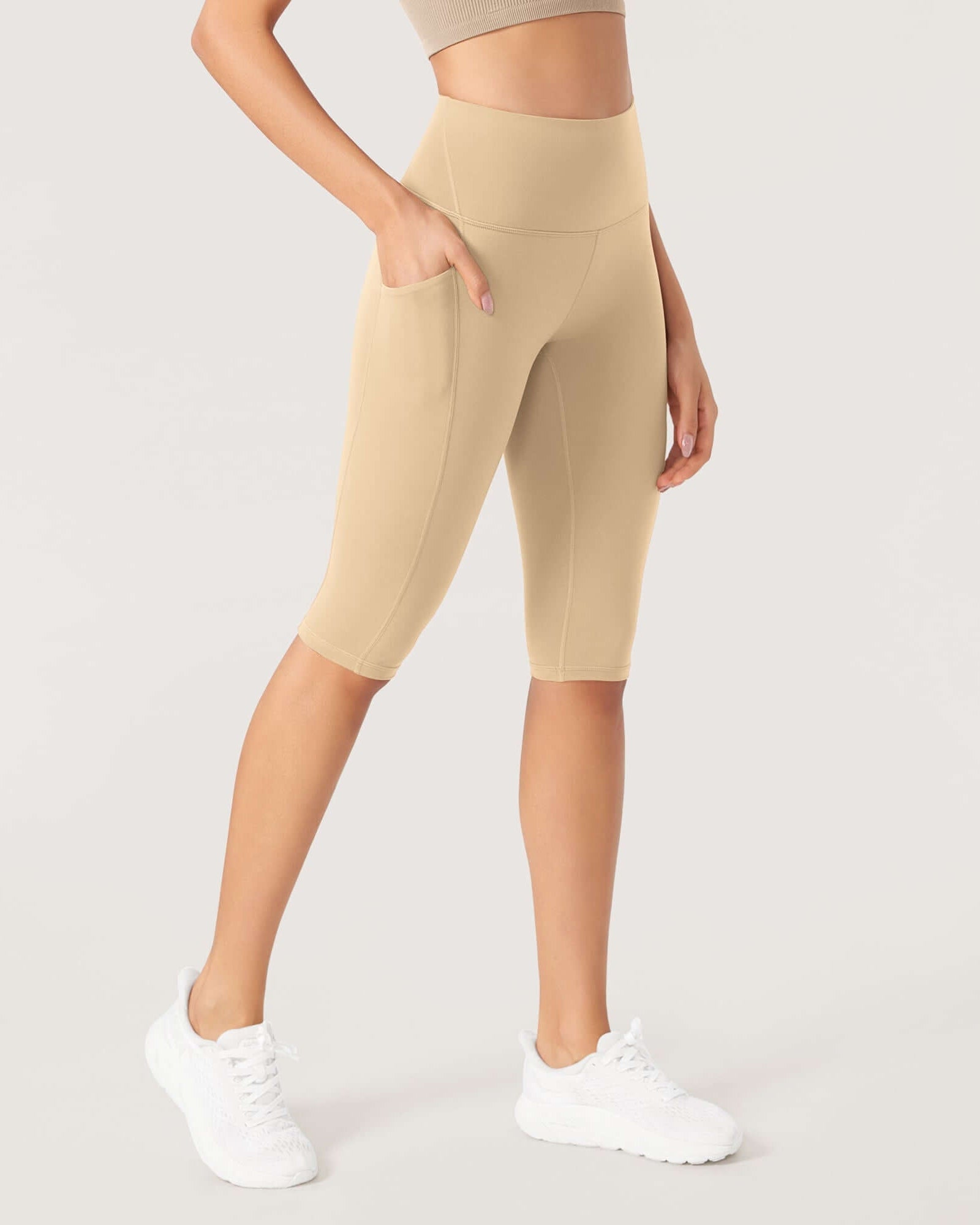 ODLEX 2-Pack 14 High Waist Workout Capris with Pockets - ododos