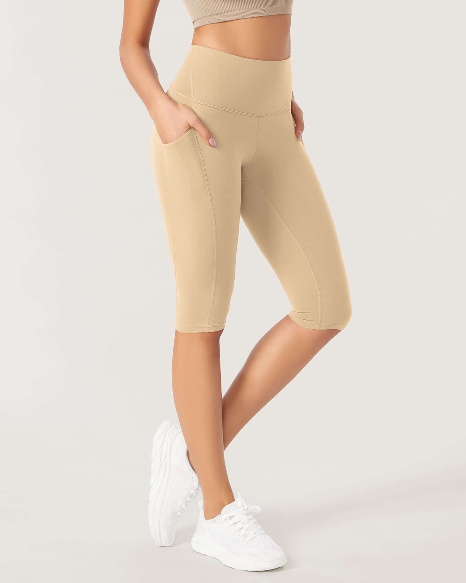 ODLEX 2-Pack 14 High Waist Workout Capris with Pockets - ododos