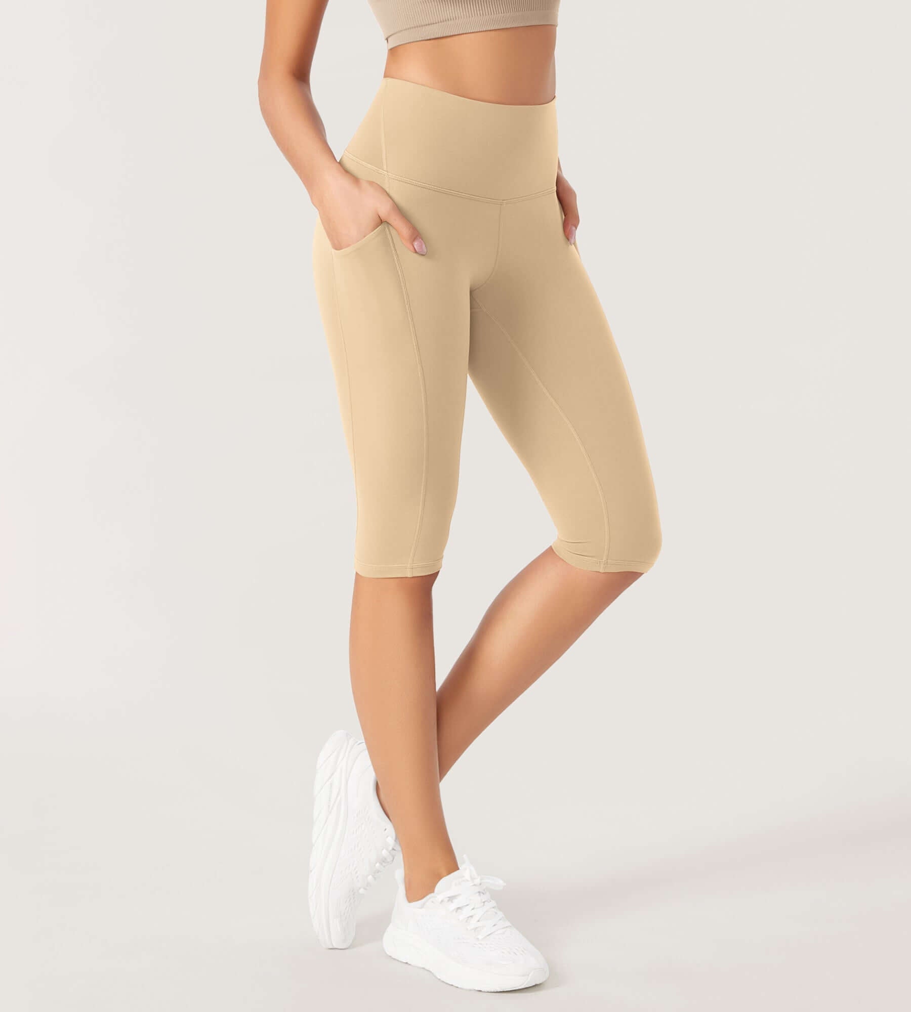 ODLEX 2-Pack 14 High Waist Workout Capris with Pockets - ododos