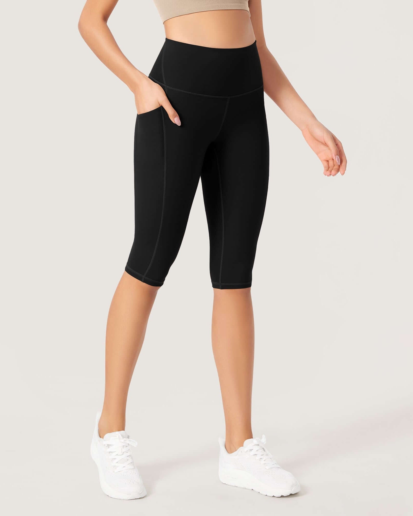 ODLEX 2-Pack 14 High Waist Workout Capris with Pockets - ododos