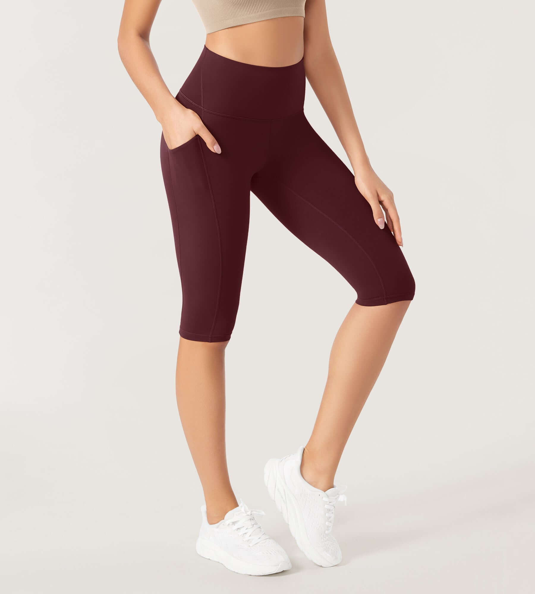 ODLEX 2-Pack 14 High Waist Workout Capris with Pockets - ododos