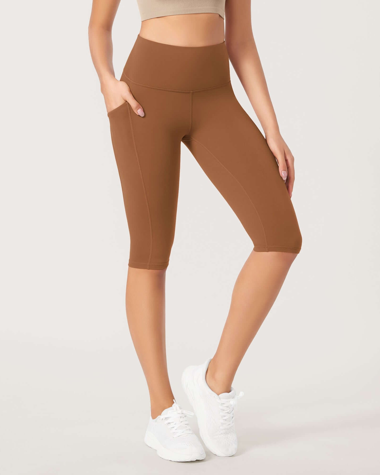 ODLEX 2-Pack 14 High Waist Workout Capris with Pockets - ododos