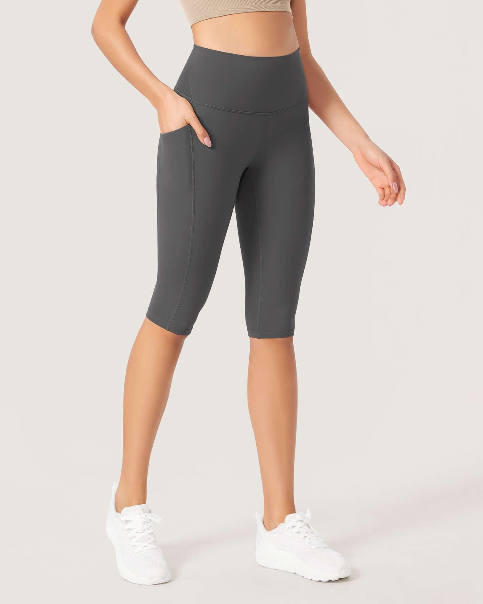 ODLEX 2-Pack 14 High Waist Workout Capris with Pockets - ododos