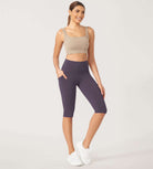 ODLEX 2-Pack 14 High Waist Workout Capris with Pockets - ododos
