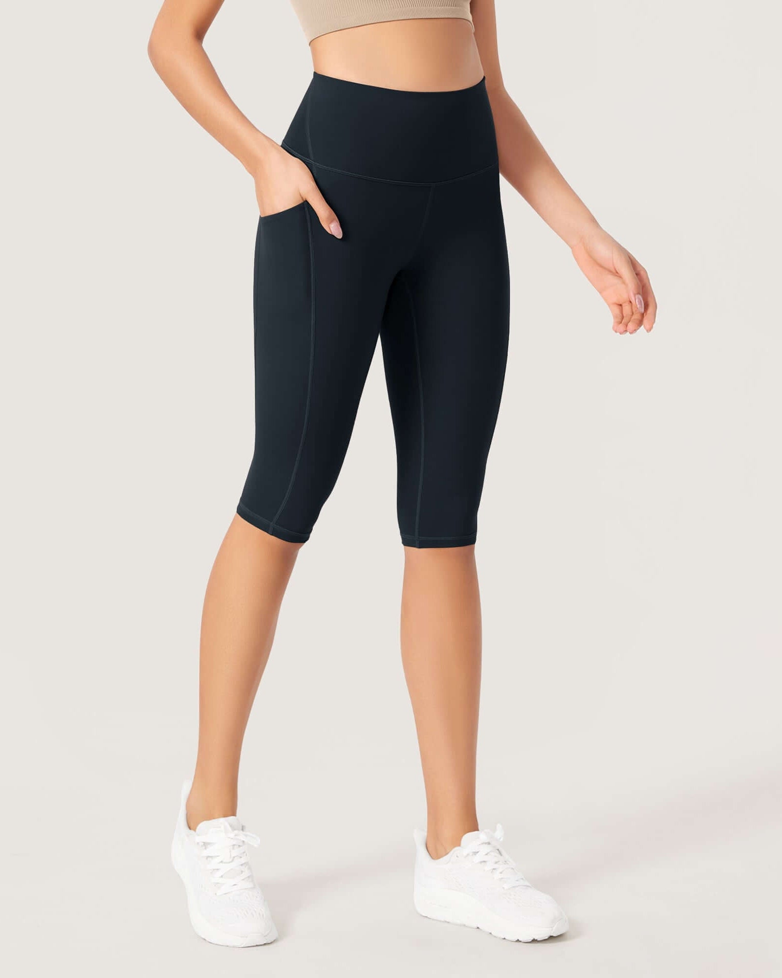 ODLEX 2-Pack 14 High Waist Workout Capris with Pockets - ododos