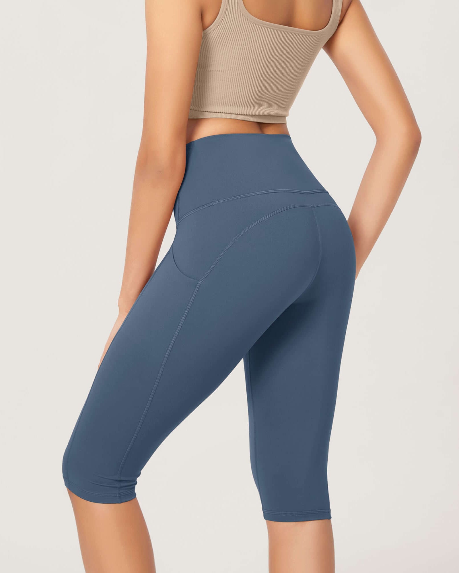 ODLEX 2-Pack 14 High Waist Workout Capris with Pockets - ododos