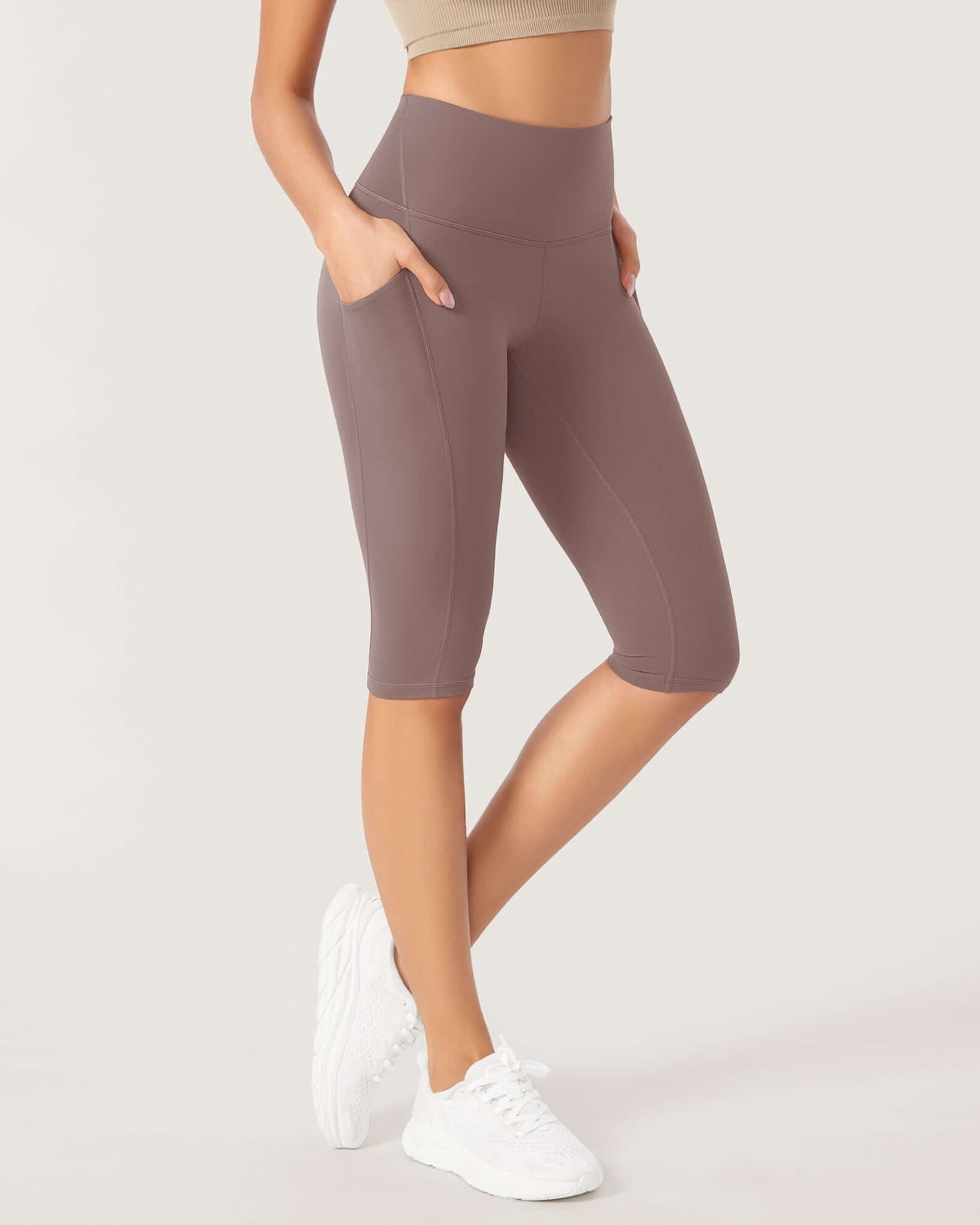 ODLEX 2-Pack 14 High Waist Workout Capris with Pockets - ododos