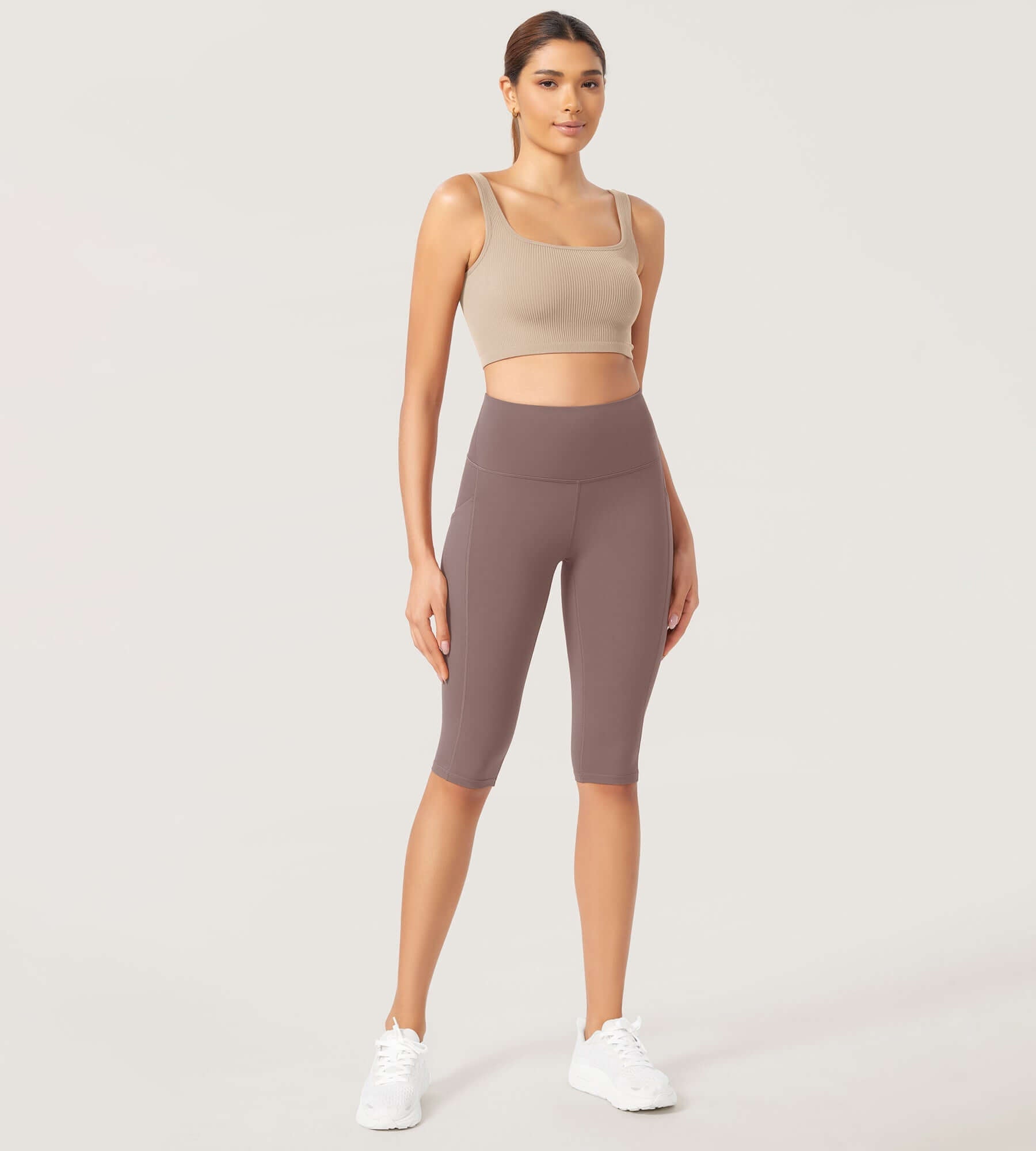 ODLEX 2-Pack 14 High Waist Workout Capris with Pockets - ododos