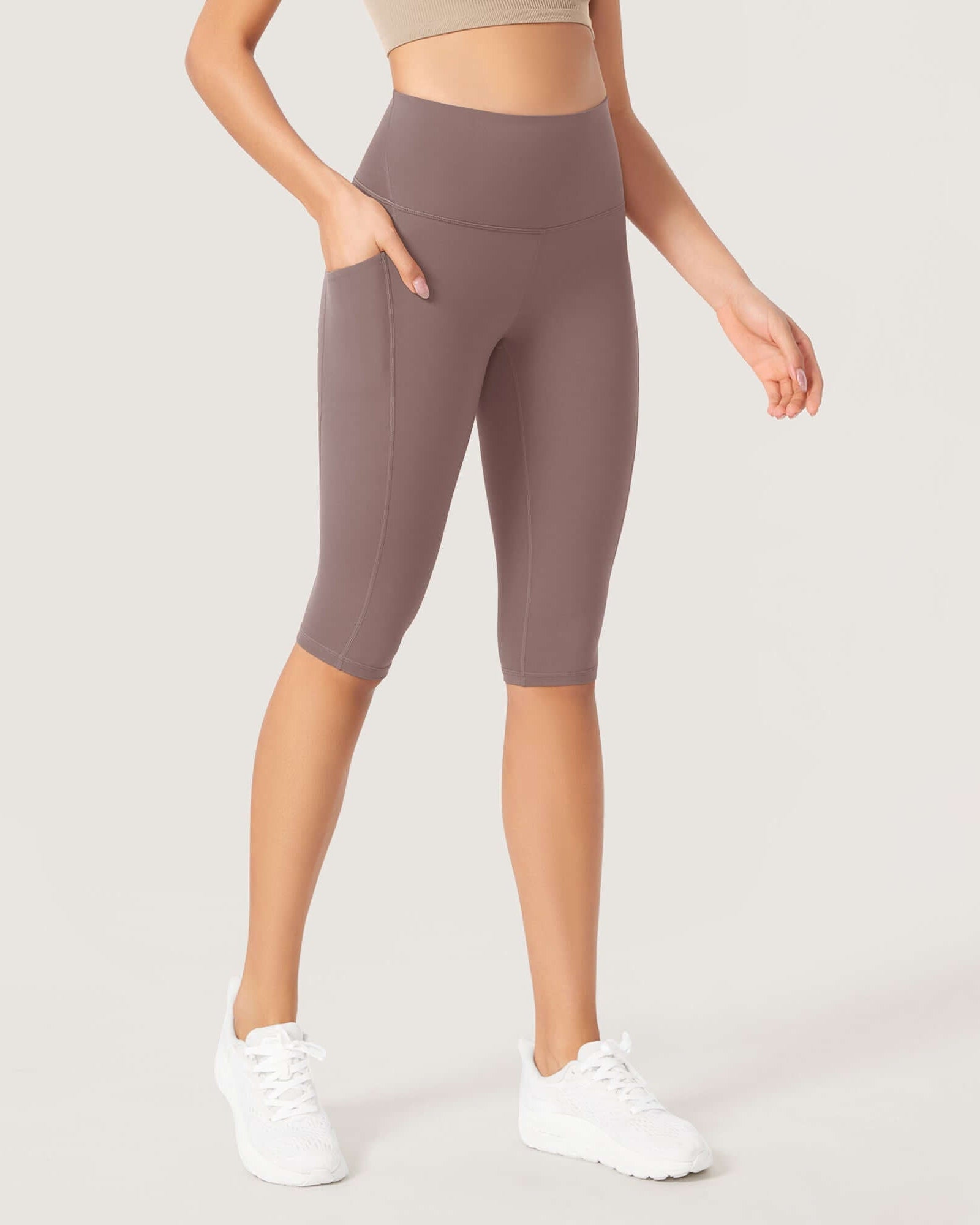 ODLEX 2-Pack 14 High Waist Workout Capris with Pockets - ododos