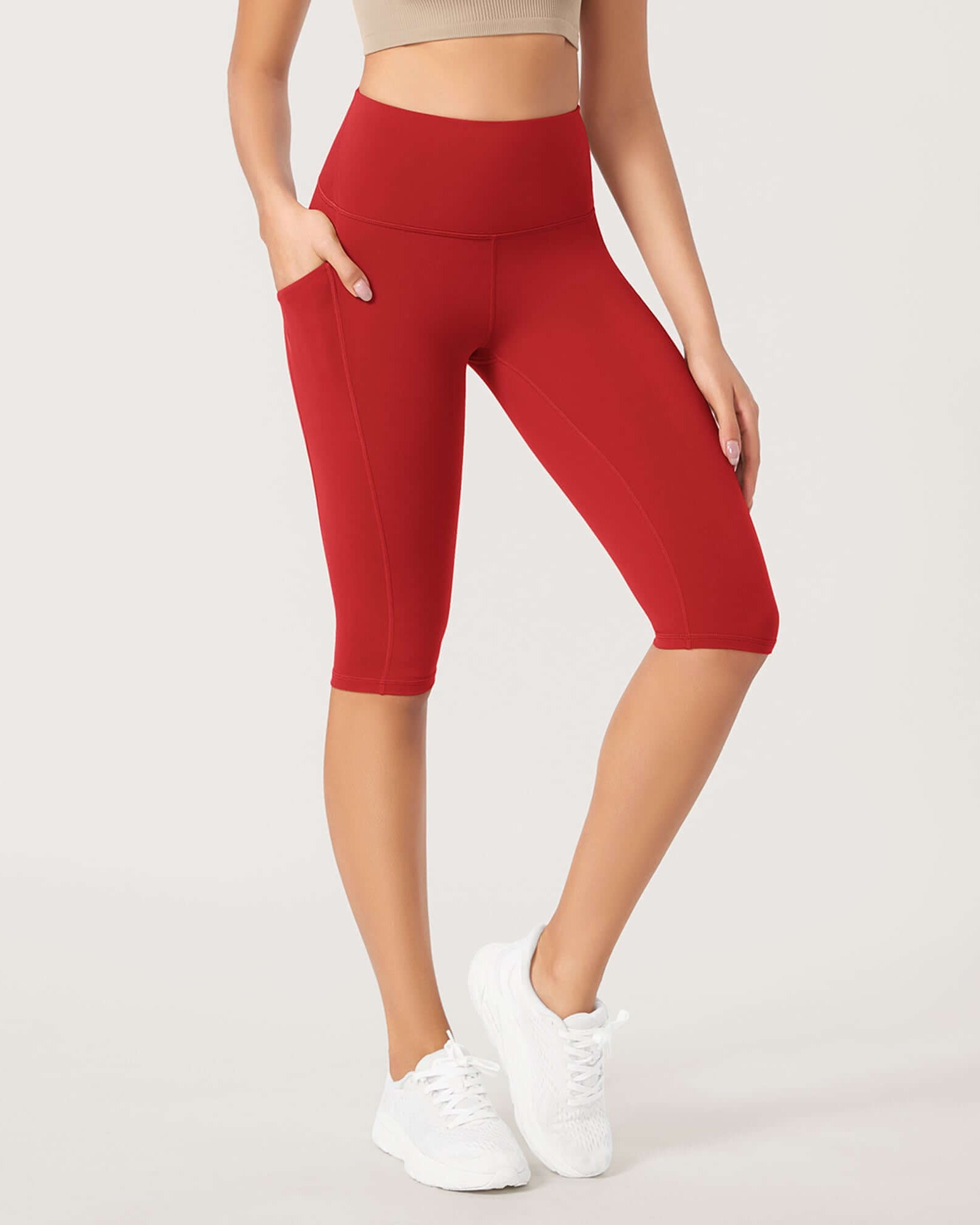 ODLEX 2-Pack 14 High Waist Workout Capris with Pockets - ododos