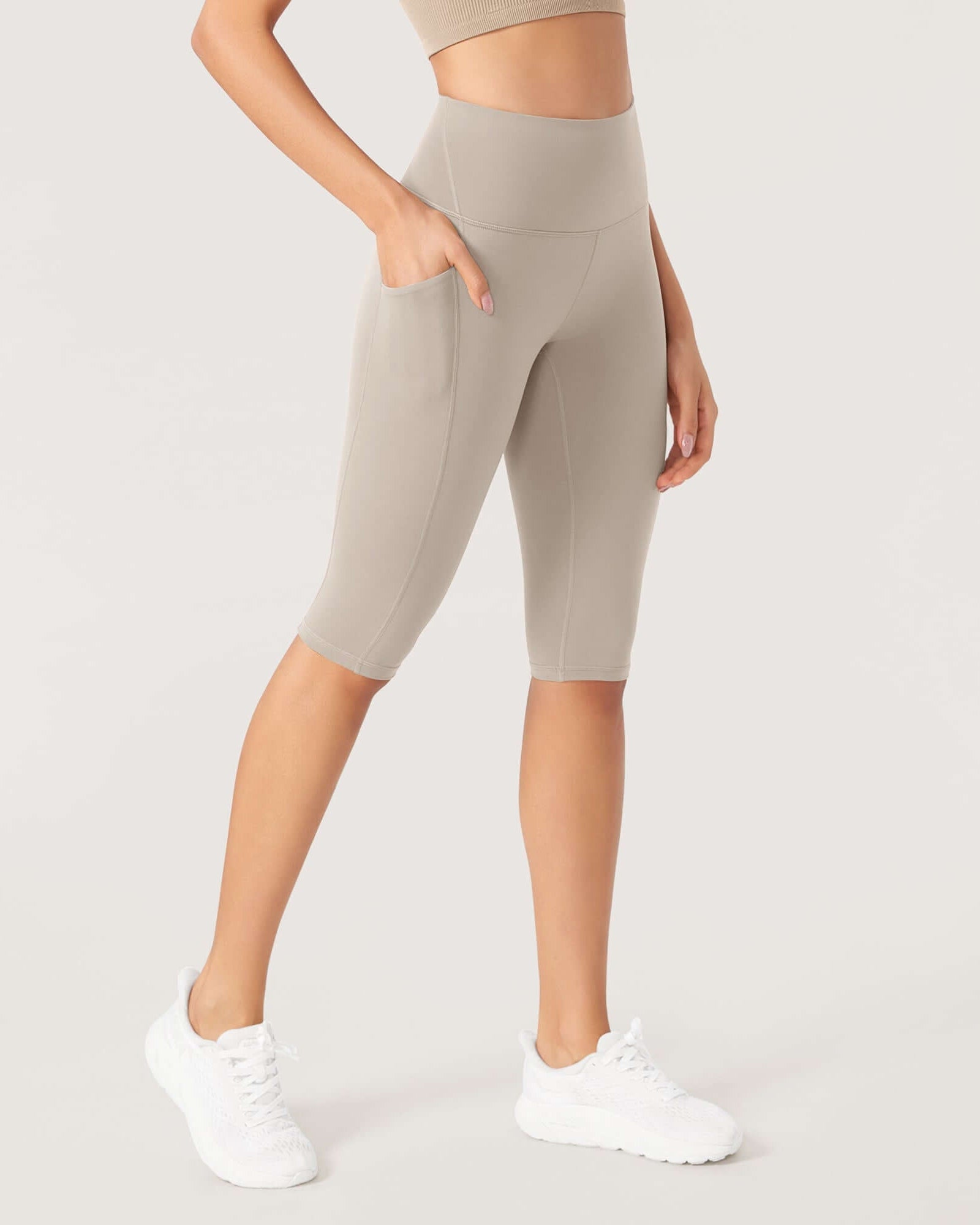 ODLEX 2-Pack 14 High Waist Workout Capris with Pockets - ododos