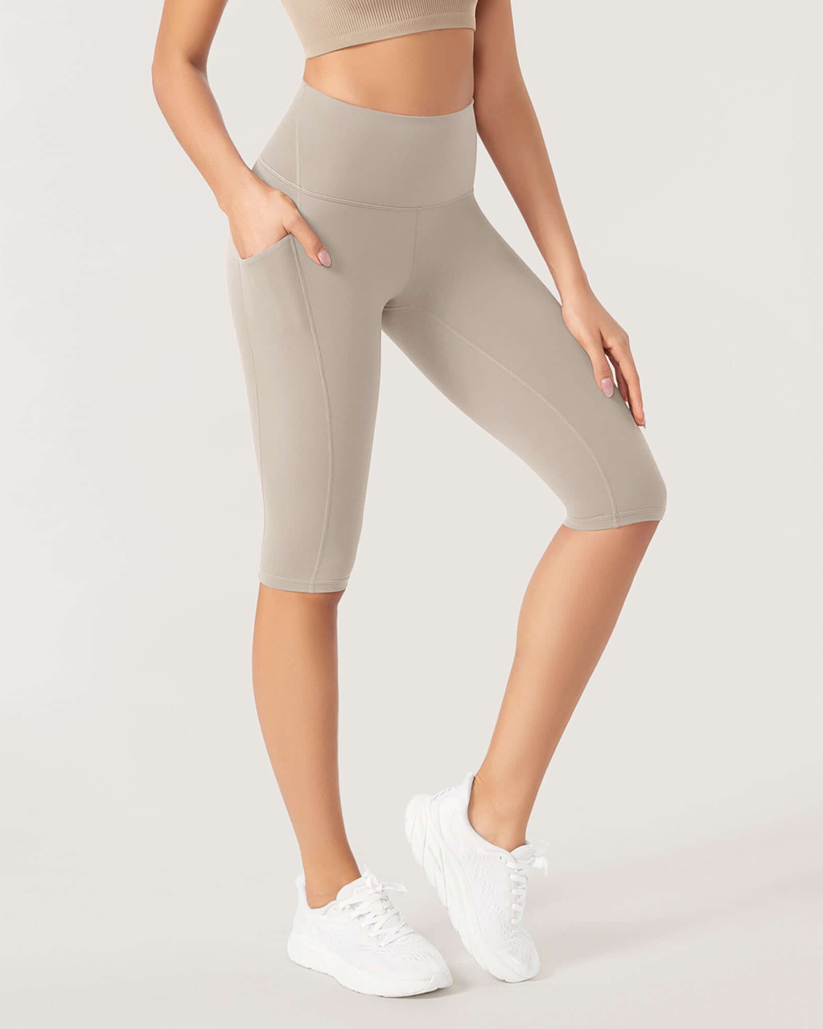 ODLEX 2-Pack 14 High Waist Workout Capris with Pockets - ododos