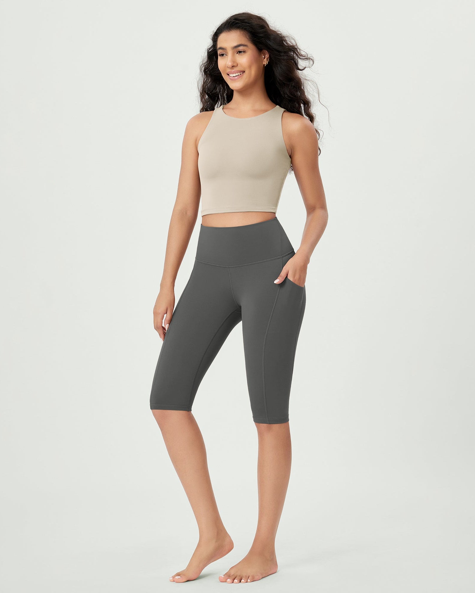 14 ODLEX High Waist Workout Yoga Capri Leggings with Pockets - ododos