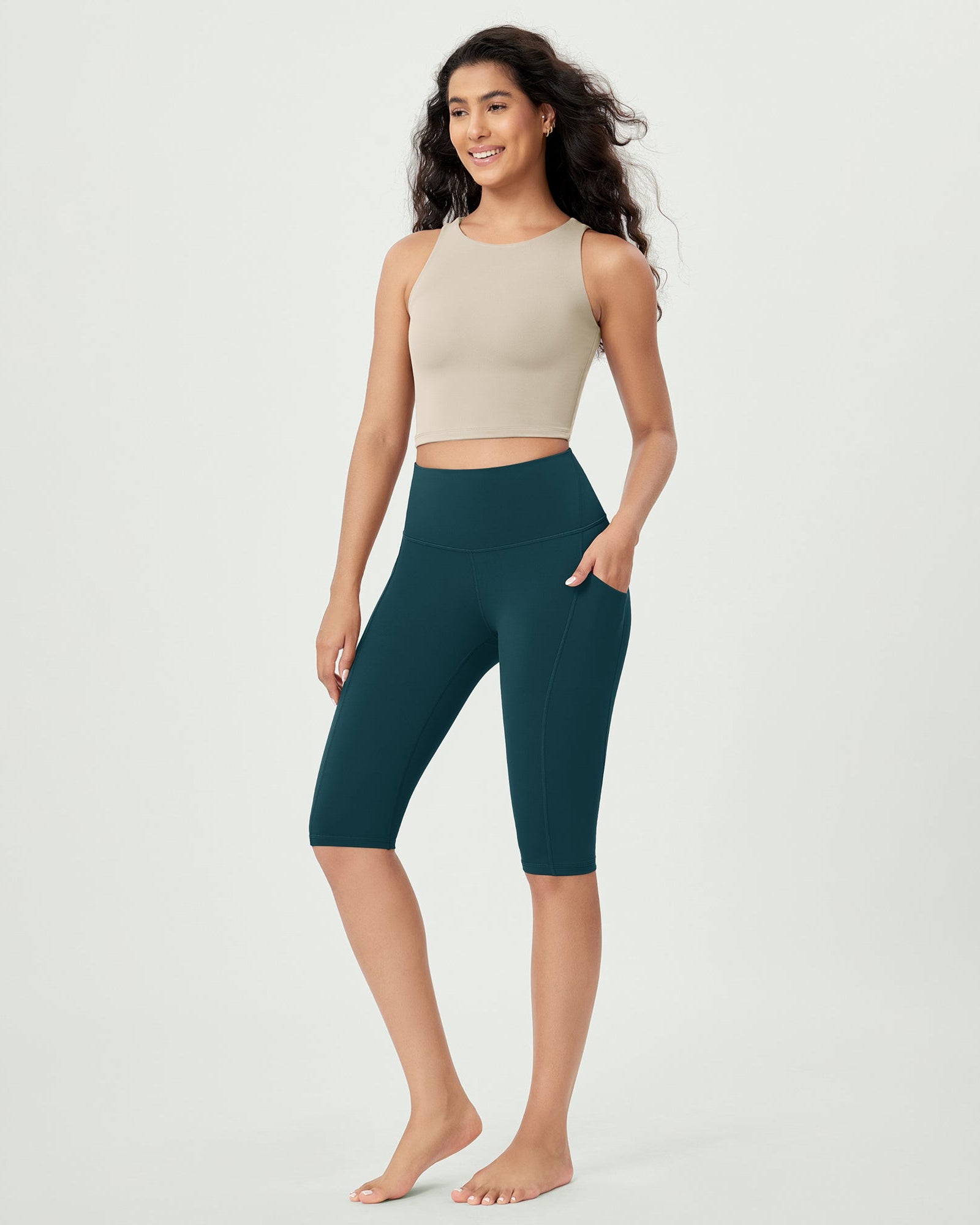 14 ODLEX High Waist Workout Yoga Capri Leggings with Pockets - ododos