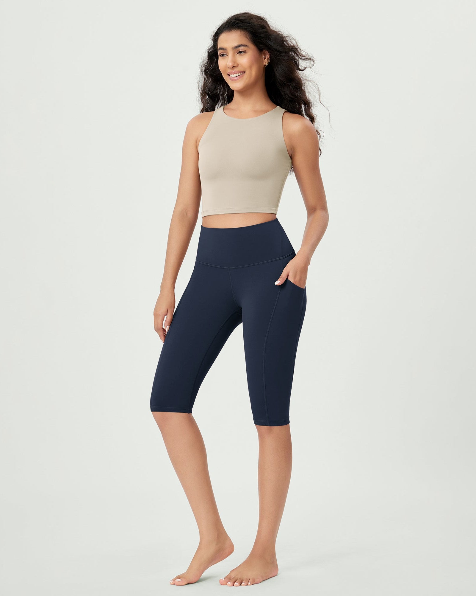 14 ODLEX High Waist Workout Yoga Capri Leggings with Pockets - ododos