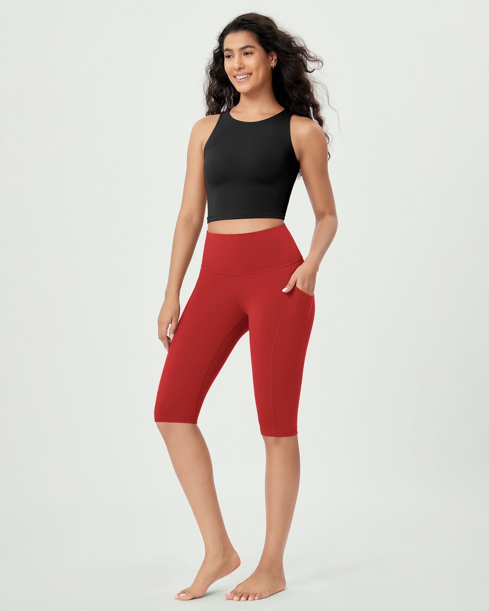 14 ODLEX High Waist Workout Yoga Capri Leggings with Pockets - ododos