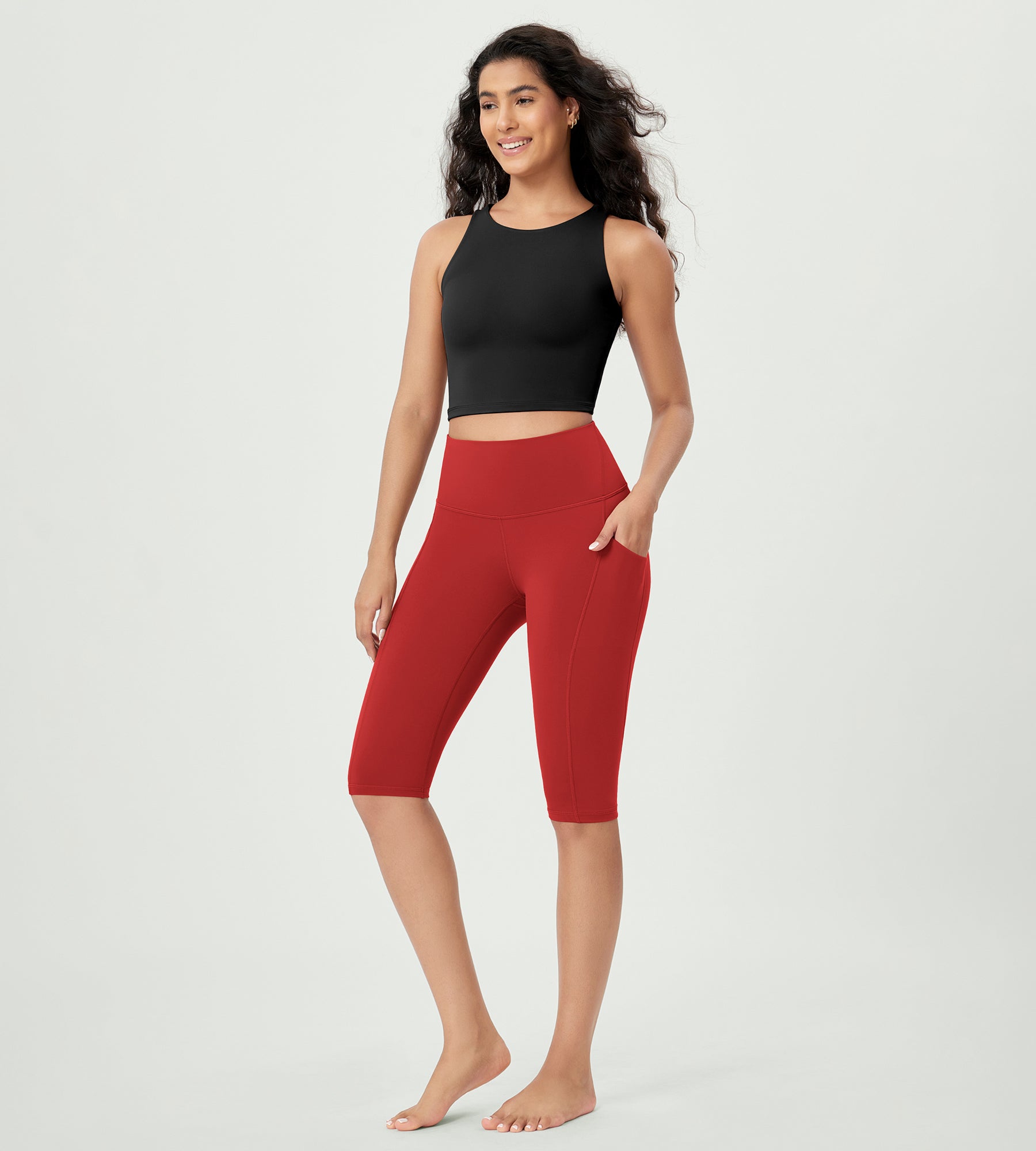 14 ODLEX High Waist Workout Yoga Capri Leggings with Pockets - ododos