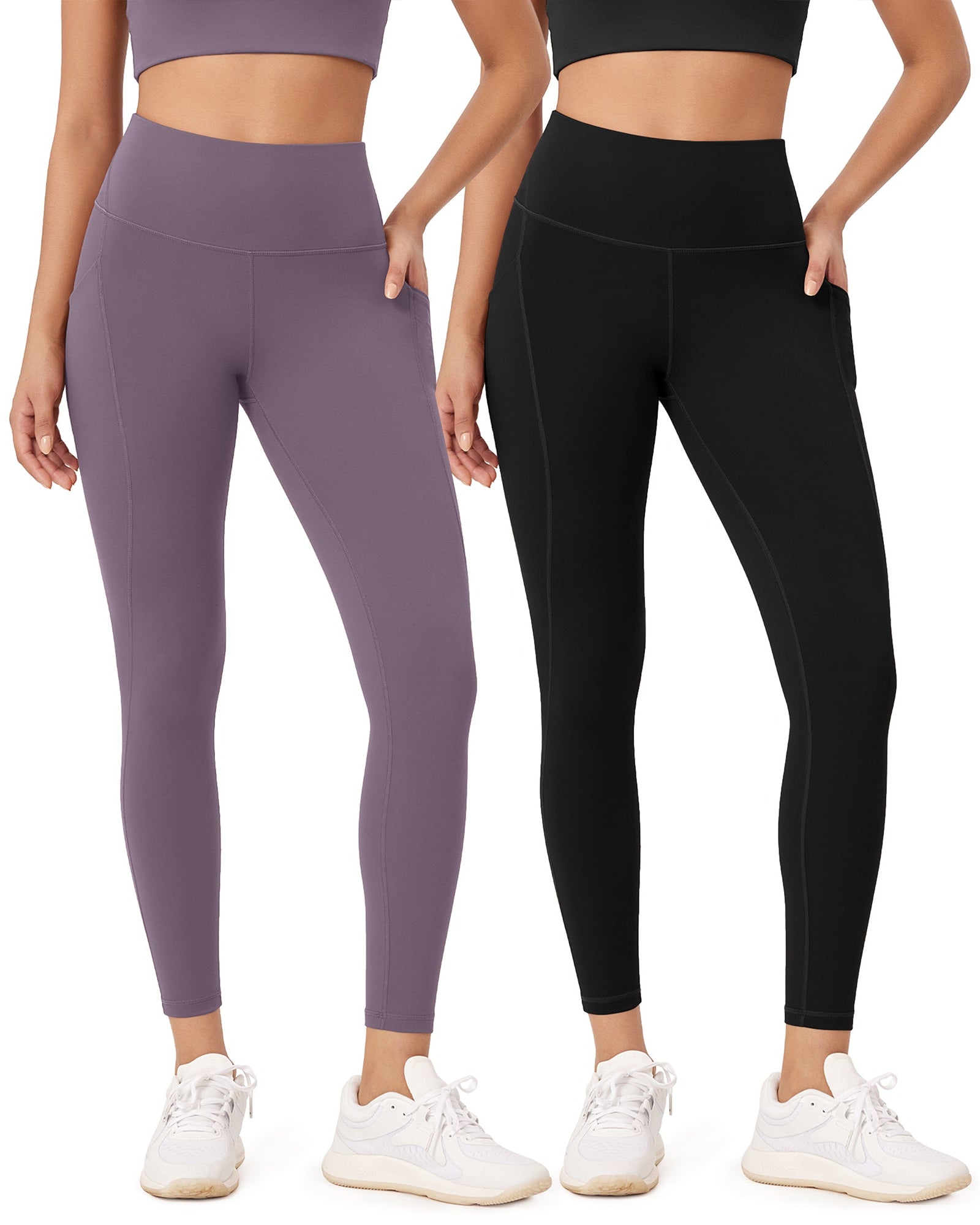 2-Pack 25�High Waist Workout Leggings with Pockets - ododos