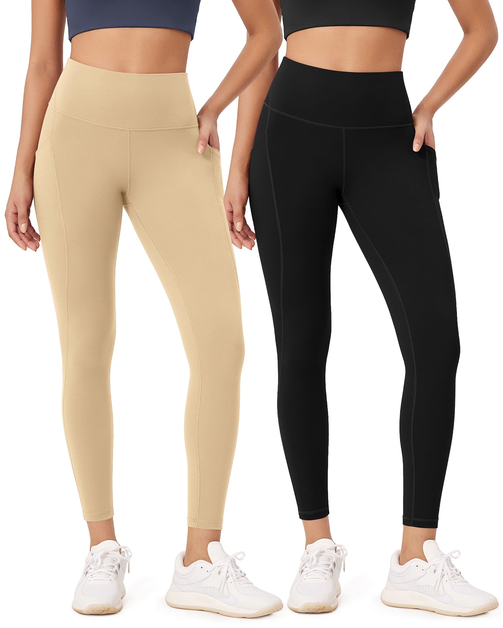 2-Pack 25�High Waist Workout Leggings with Pockets - ododos
