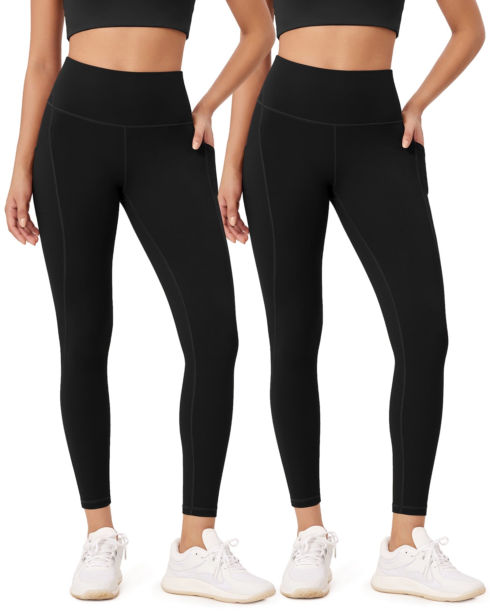 2-Pack 25�High Waist Workout Leggings with Pockets - ododos