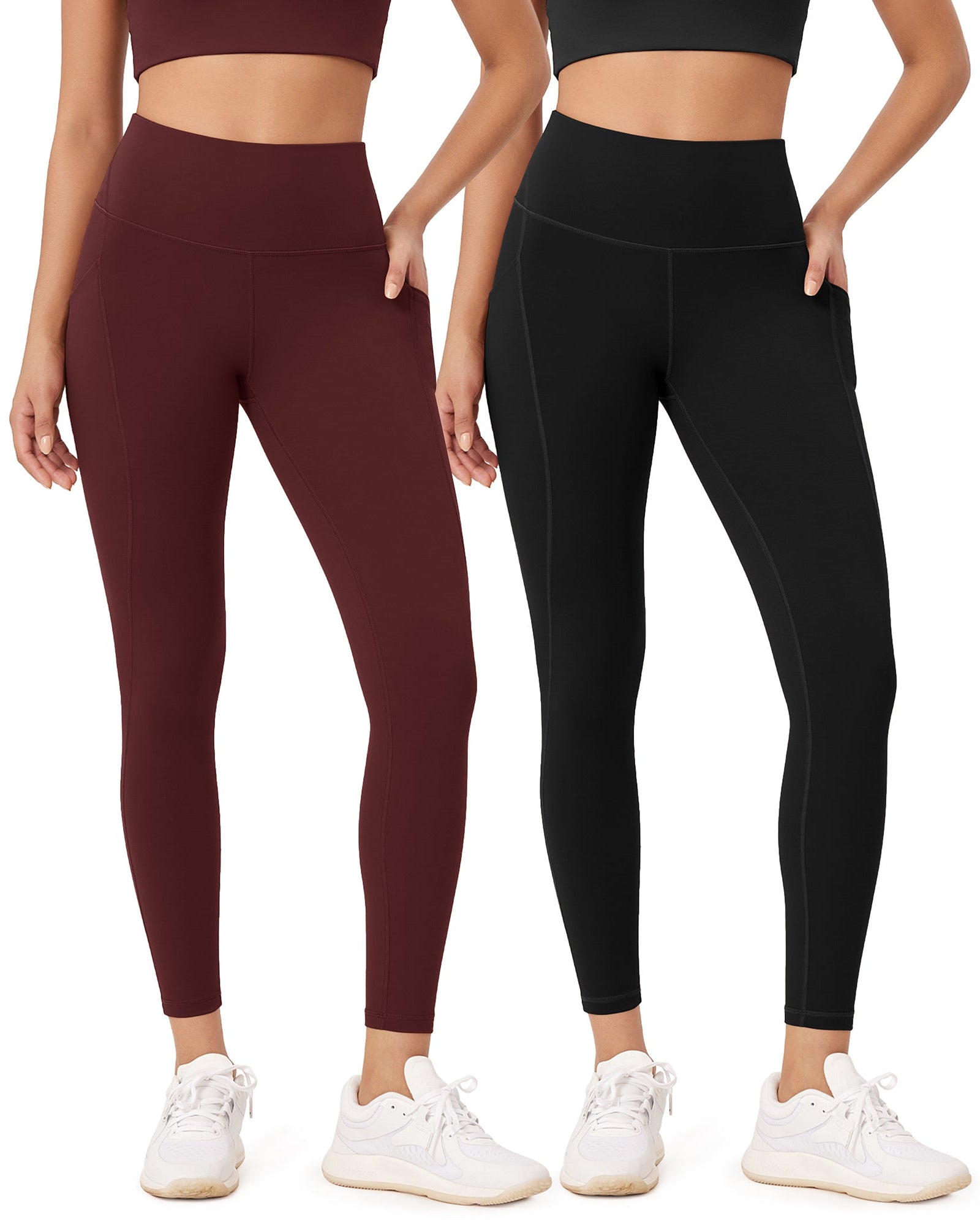 2-Pack 25�High Waist Workout Leggings with Pockets - ododos