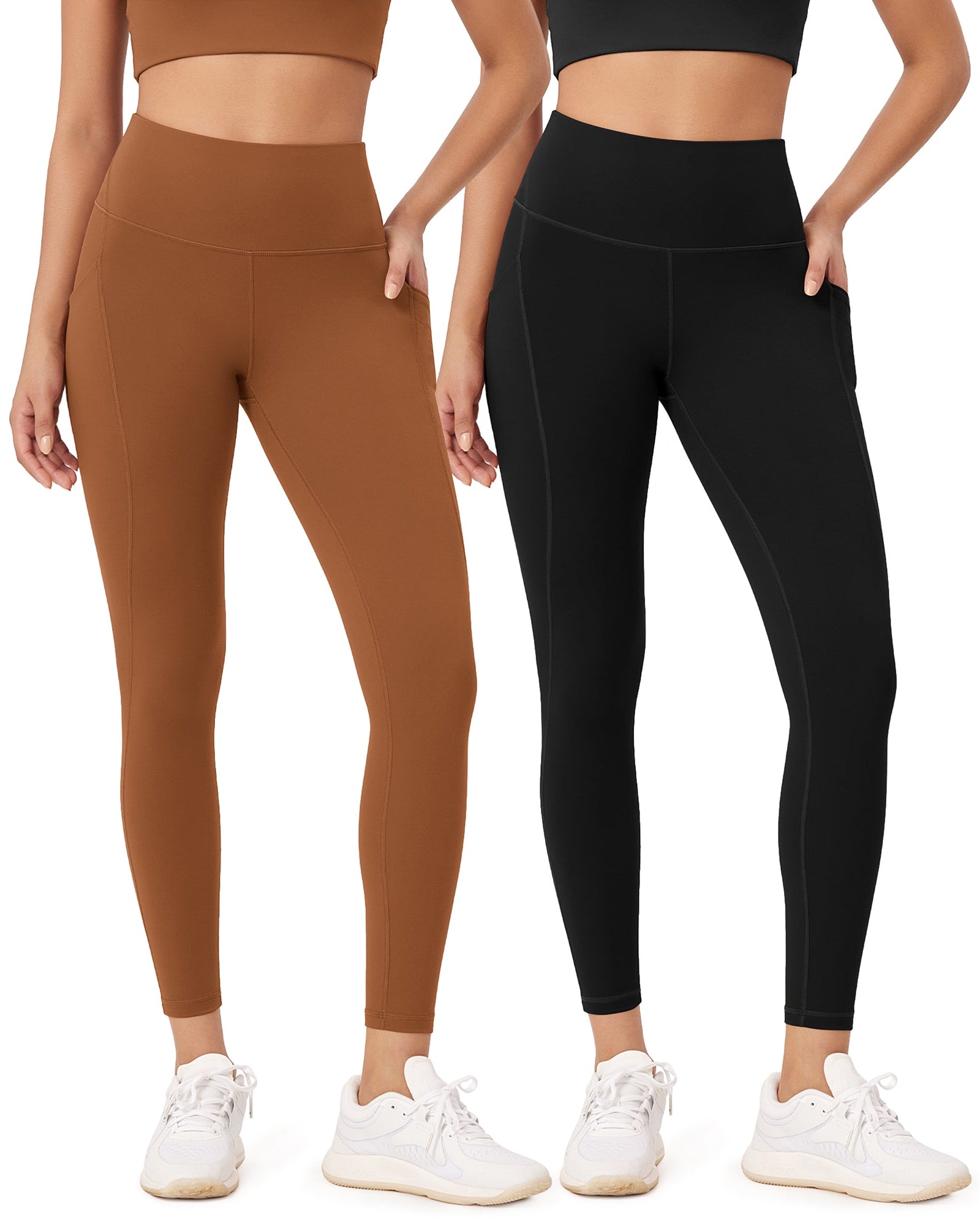 2-Pack 25�High Waist Workout Leggings with Pockets - ododos