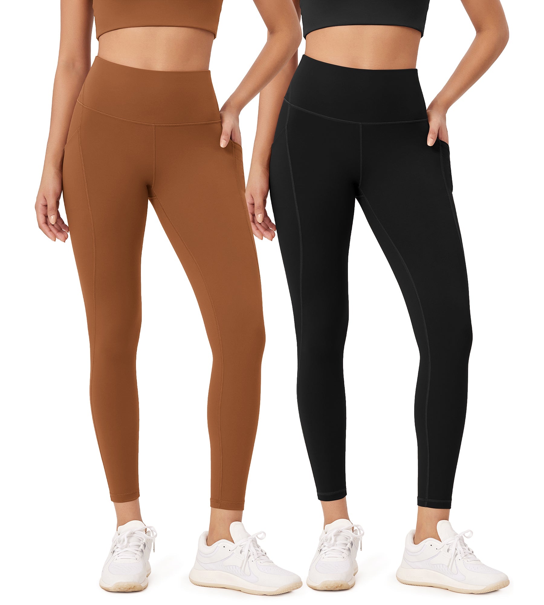 2-Pack 25�High Waist Workout Leggings with Pockets - ododos