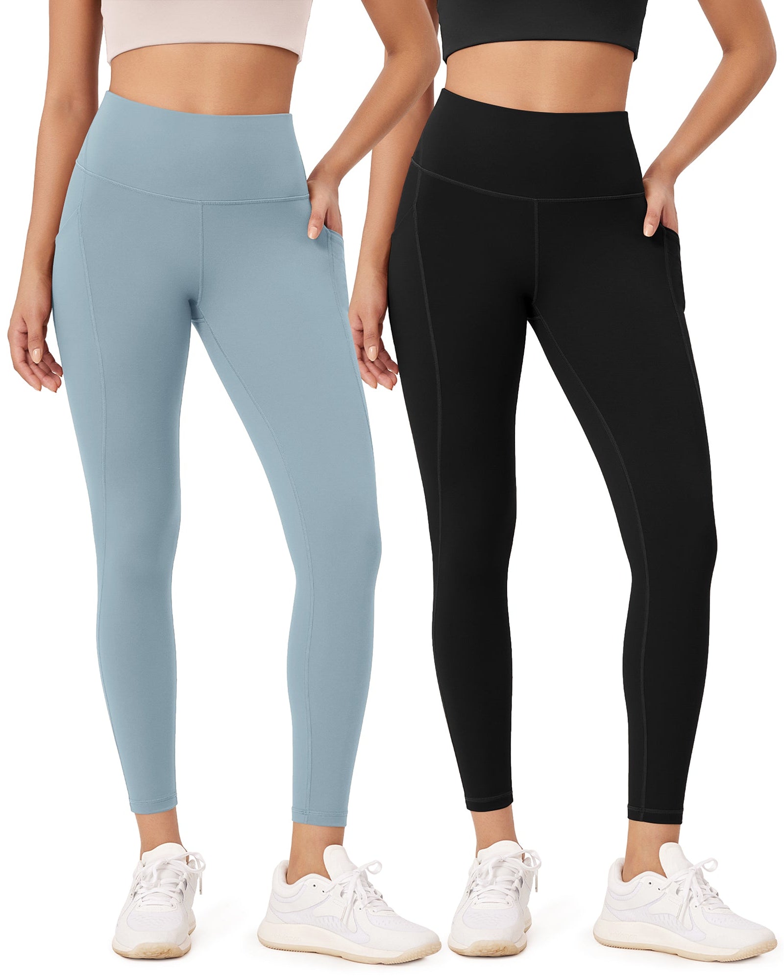 2-Pack 25�High Waist Workout Leggings with Pockets - ododos