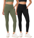 2-Pack 25�High Waist Workout Leggings with Pockets - ododos