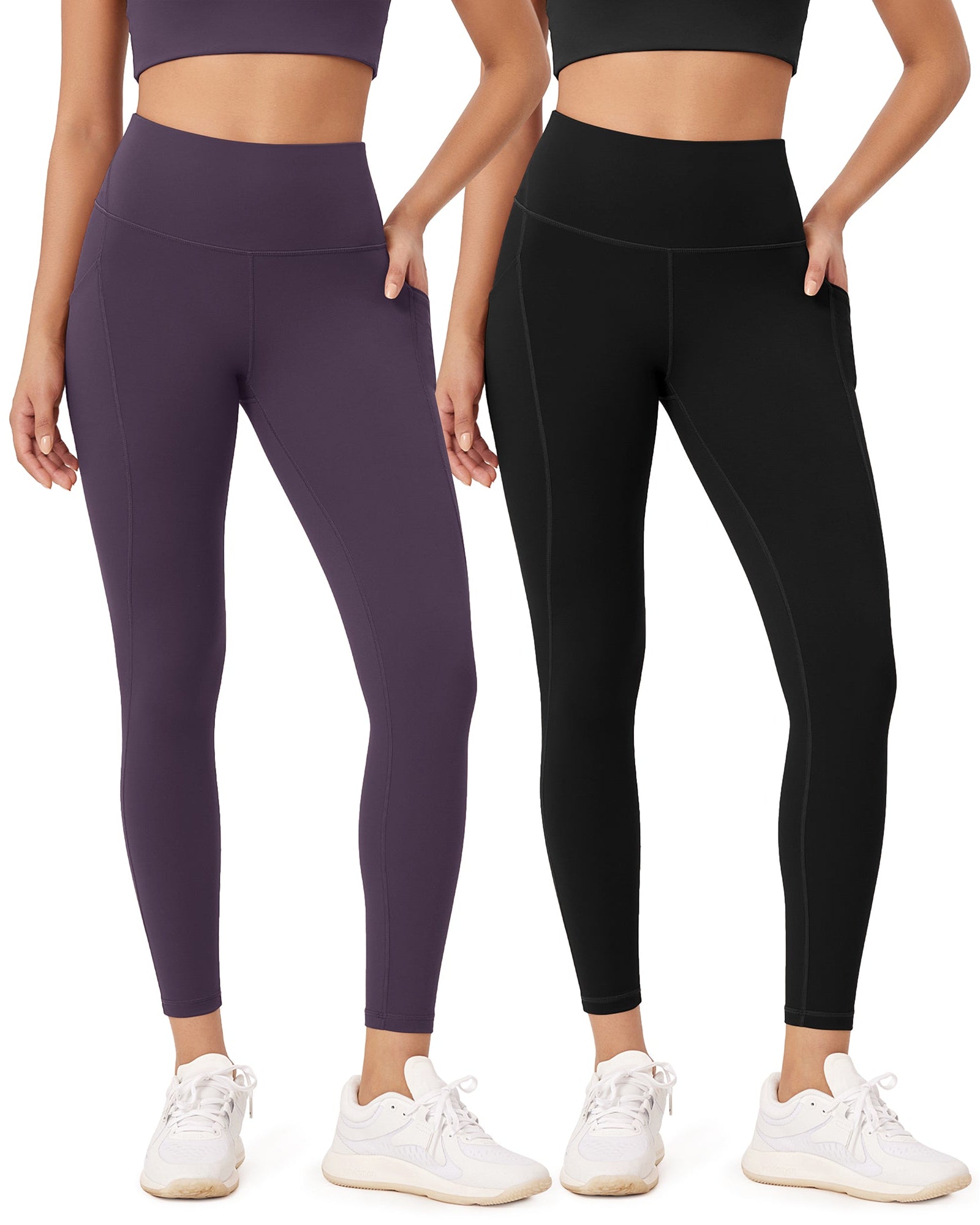 2-Pack 25�High Waist Workout Leggings with Pockets - ododos