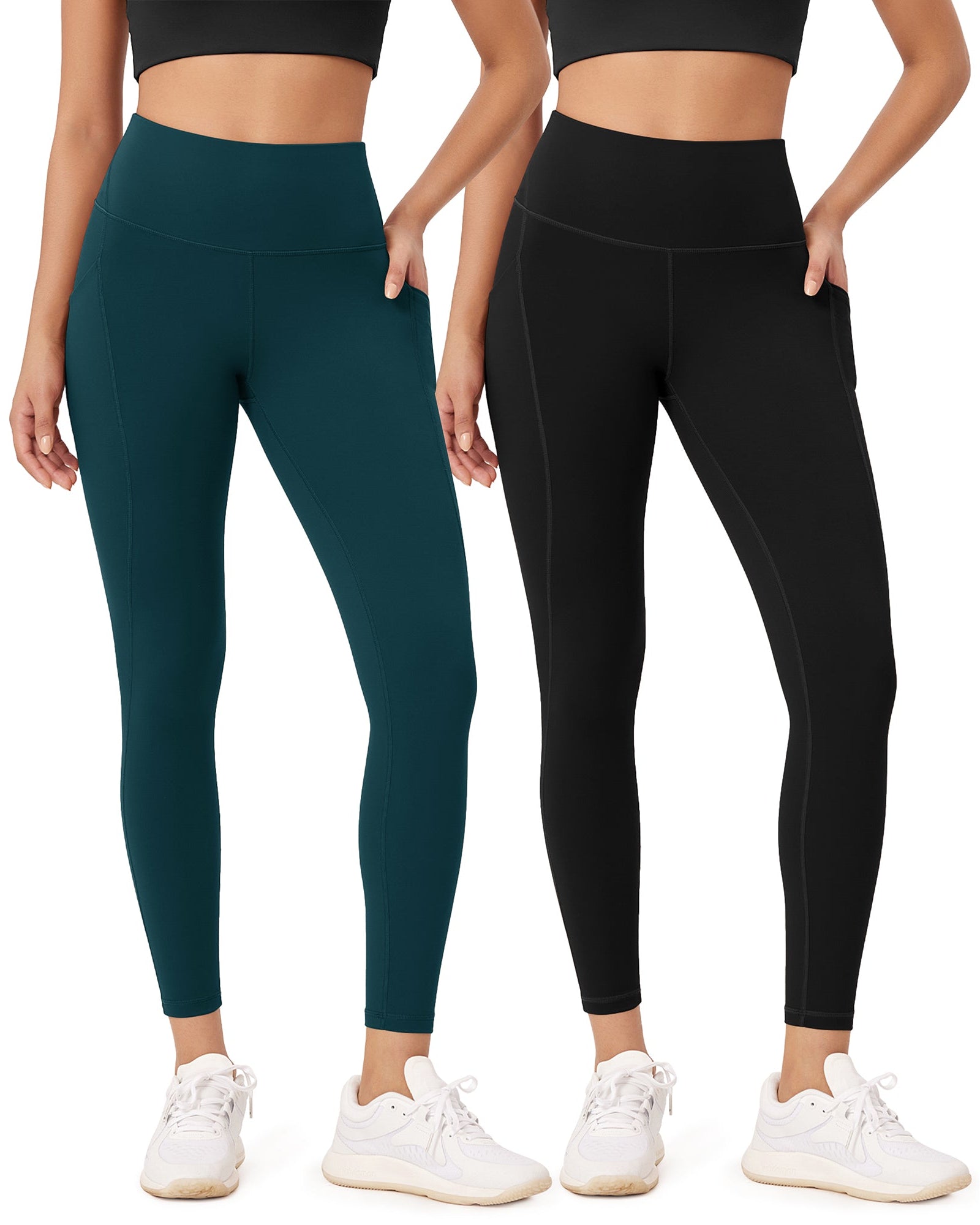 2-Pack 25�High Waist Workout Leggings with Pockets - ododos