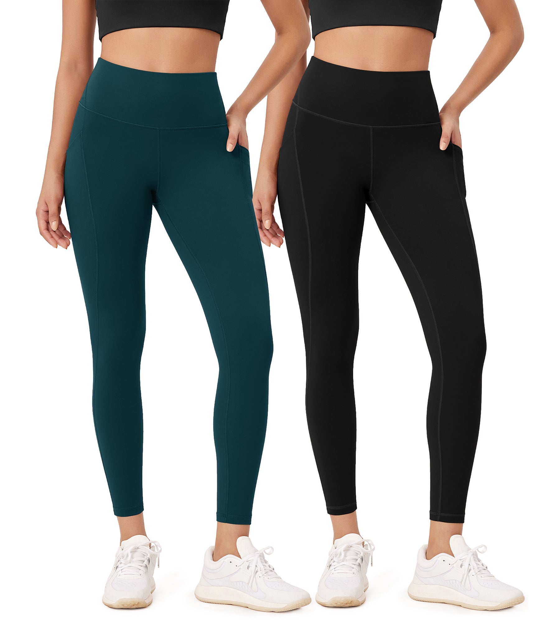 2-Pack 25�High Waist Workout Leggings with Pockets - ododos
