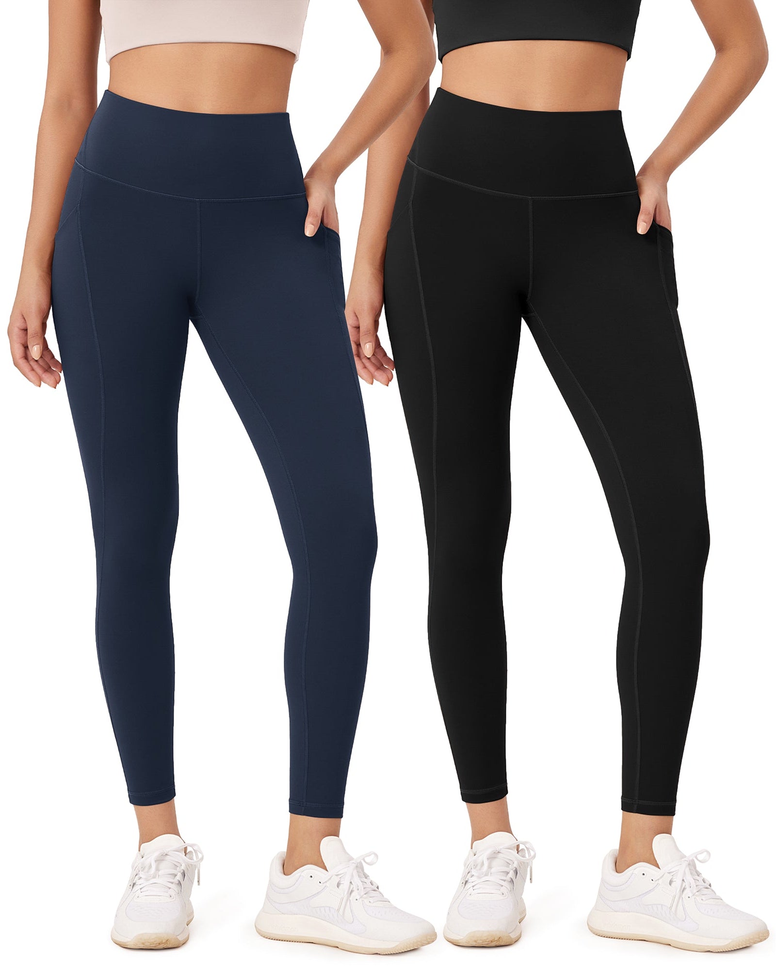 2-Pack 25�High Waist Workout Leggings with Pockets - ododos